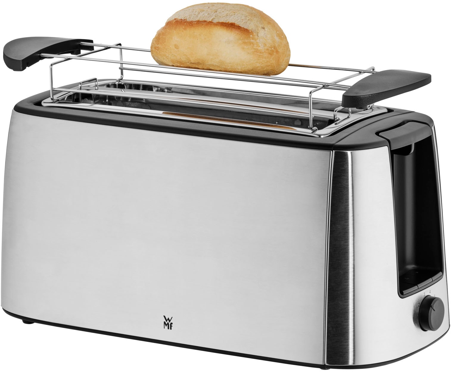 WMF Toaster »Bueno Pro, Doppel-Langschlitz-Toaster, XXL Toast, Brötchenaufsatz« 2 lange Schlitze für 4 Scheiben 1550 W 6 Bräunungsstufen, Brotzentrierung, Krümelschublade, Cromargan Gehäuse