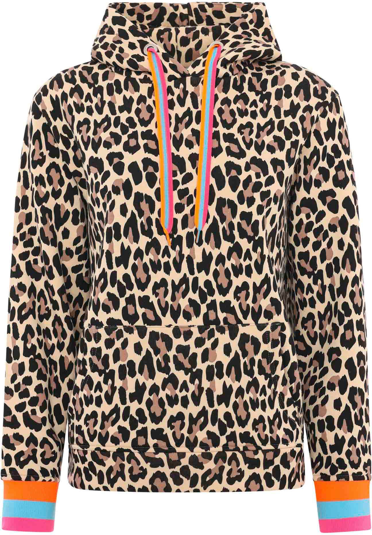 Zwillingsherz Hoodie ""Leo Allover Neon Kante"", mit Animal-Design und kont günstig online kaufen