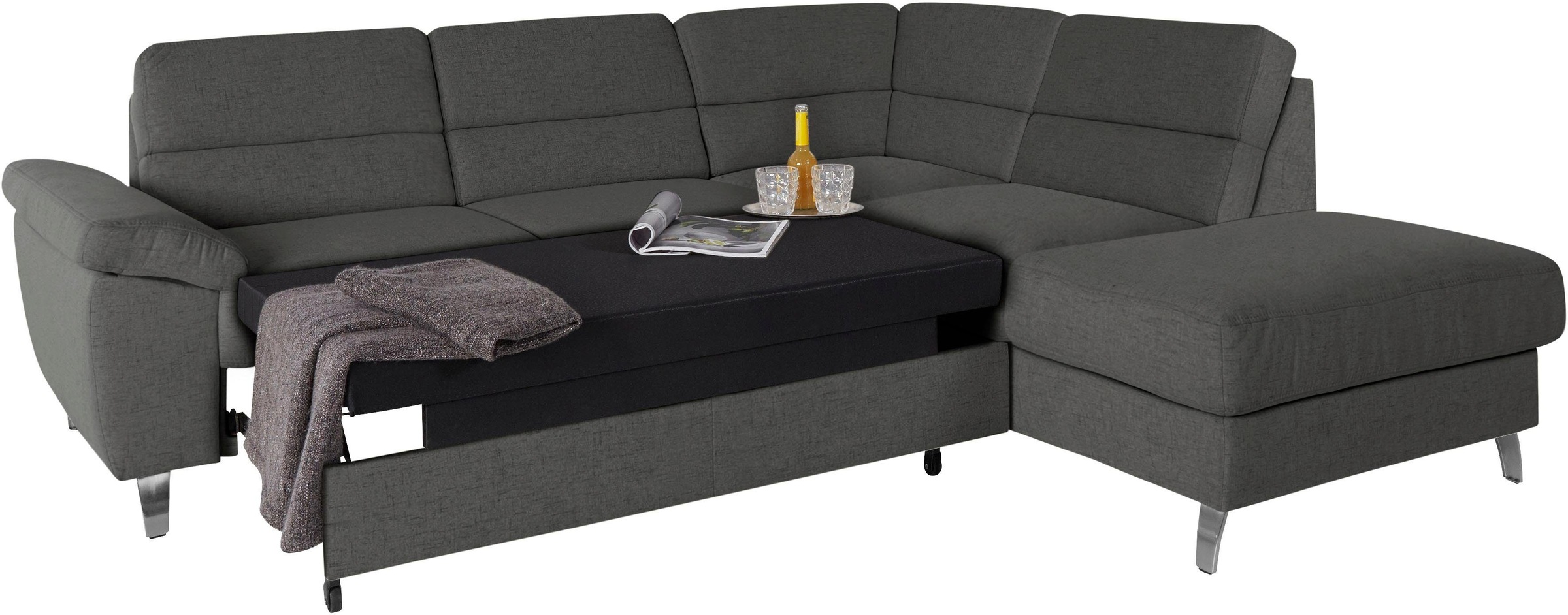 sit&more Ecksofa »Sorano L-Form«, wahlweise mit Bettfunktion und Bettkasten