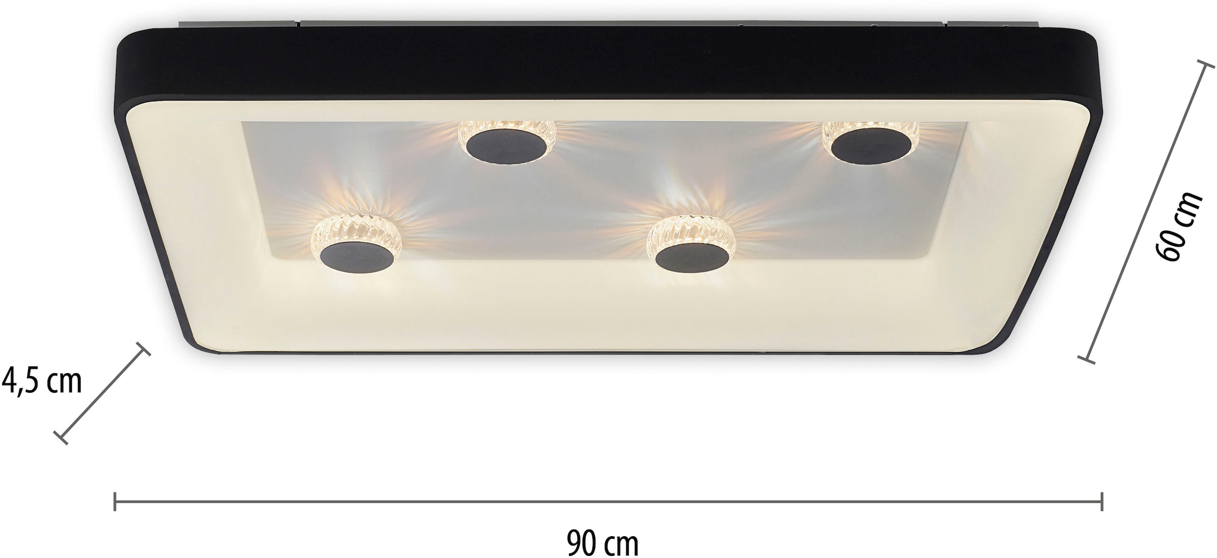JUST LIGHT Deckenleuchte »VERTIGO«, 1 flammig, Leuchtmittel LED-Board | LED fest integriert