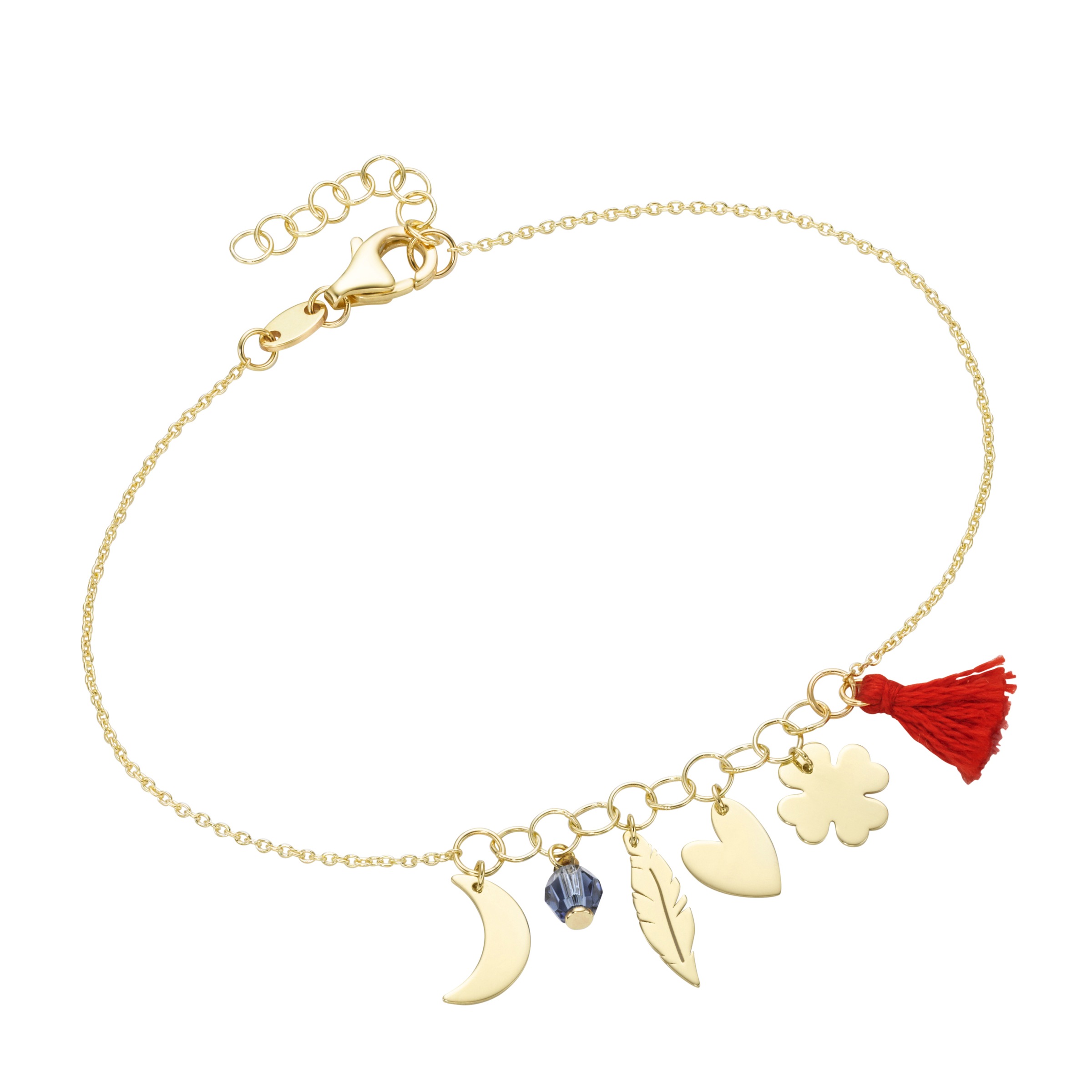 Luigi Merano Armband »versch. Behänge + Kristallstein + Textilquaste Gold 375«
