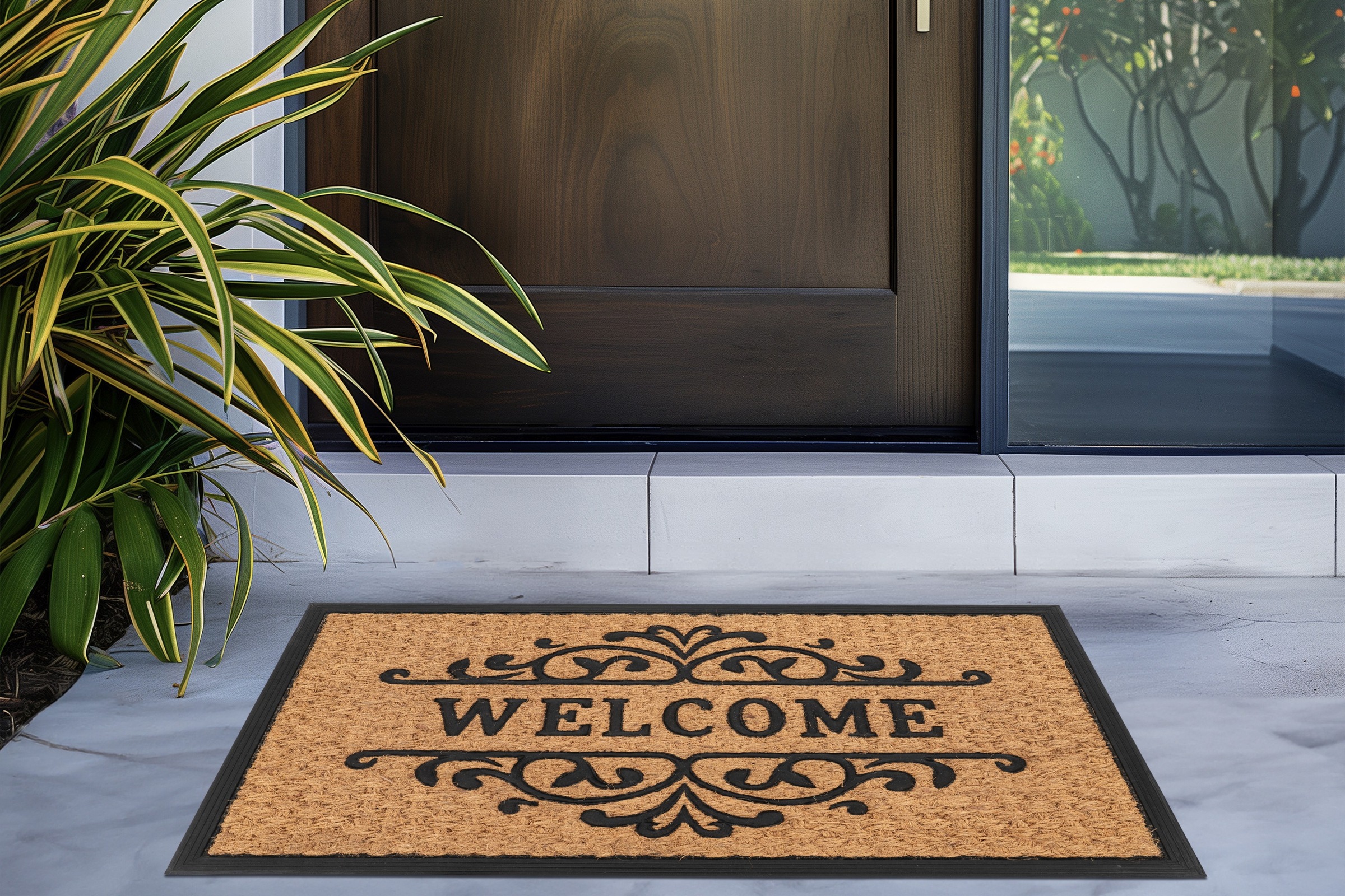 Kayoom Fußmatte "Entry 225" rechteckig 11 mm Höhe Türmatte, Kokos Gummi, Ei günstig online kaufen