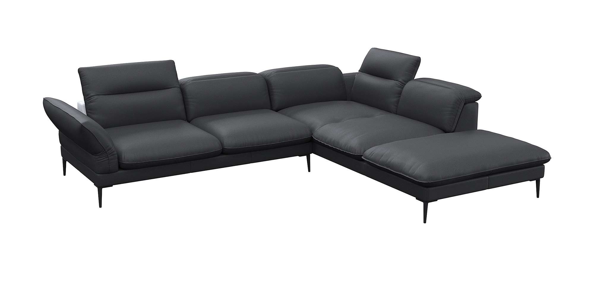 FLEXLUX Ecksofa »Salino, Funktionssofa mit Ottomane, Relaxsofa, Ecksofa«, Sofa mit Arm- und Kopfteil-Verstellungen, Kaltschaum & Stahl-Wellen