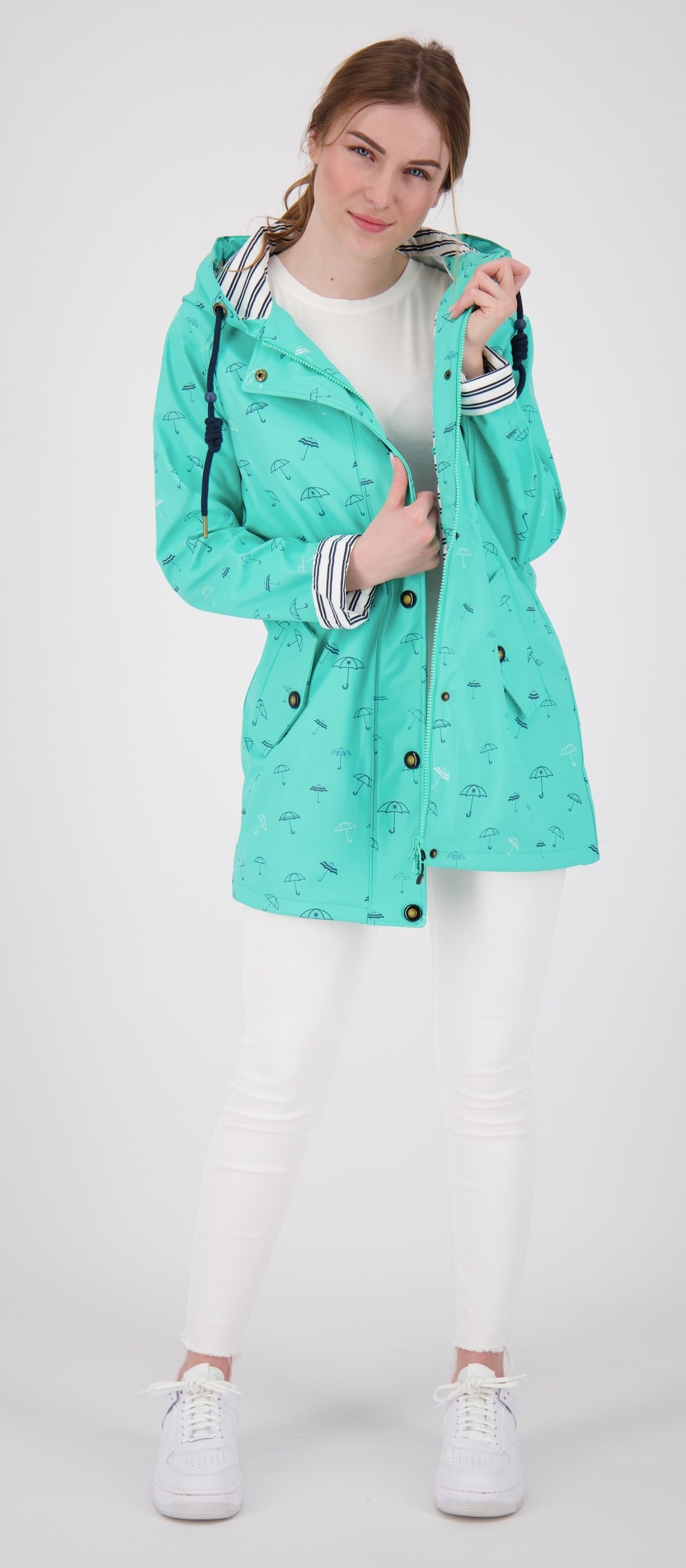 ankerglut Regenjacke »Friesennerz #ankerglutbucht Regenmantel, Longjacket« mit Kapuze auch in Großen Größen erhältlich