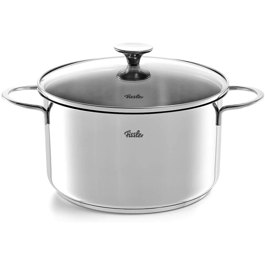 Fissler Topf-Set »Copenhagen«, Edelstahl 18/10, (Set, 9 tlg., Bratentopf 20 cm, je 1 Kochtopf 16/20/24 cm, Stielkasserolle 16 cm)