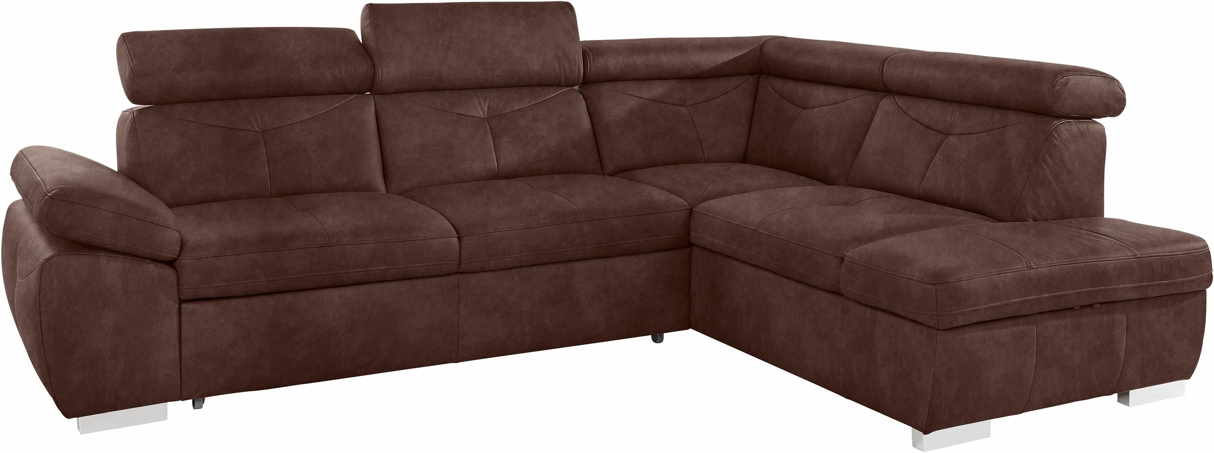 exxpo - sofa fashion Ecksofa »Spring, super bequem und komfortabel mit Armteil- und Kopfteilfunktion«, wahlweise mit Bettfunktion und Bettkasten, L-Form
