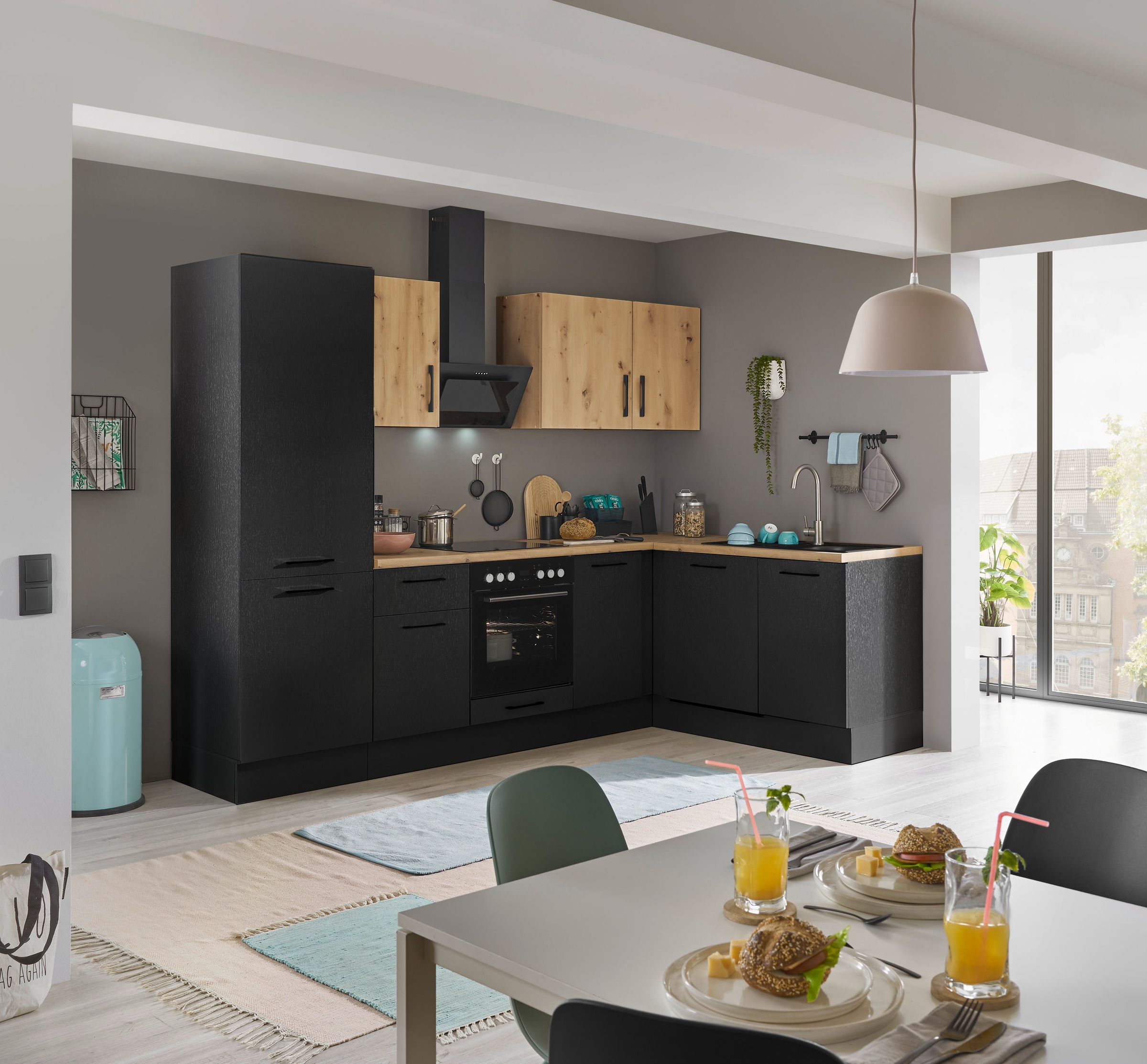 BASIC by Balculina Winkelküche »Turin«, Stellbreite 280x175 cm, wahlweise mit E-Geräten