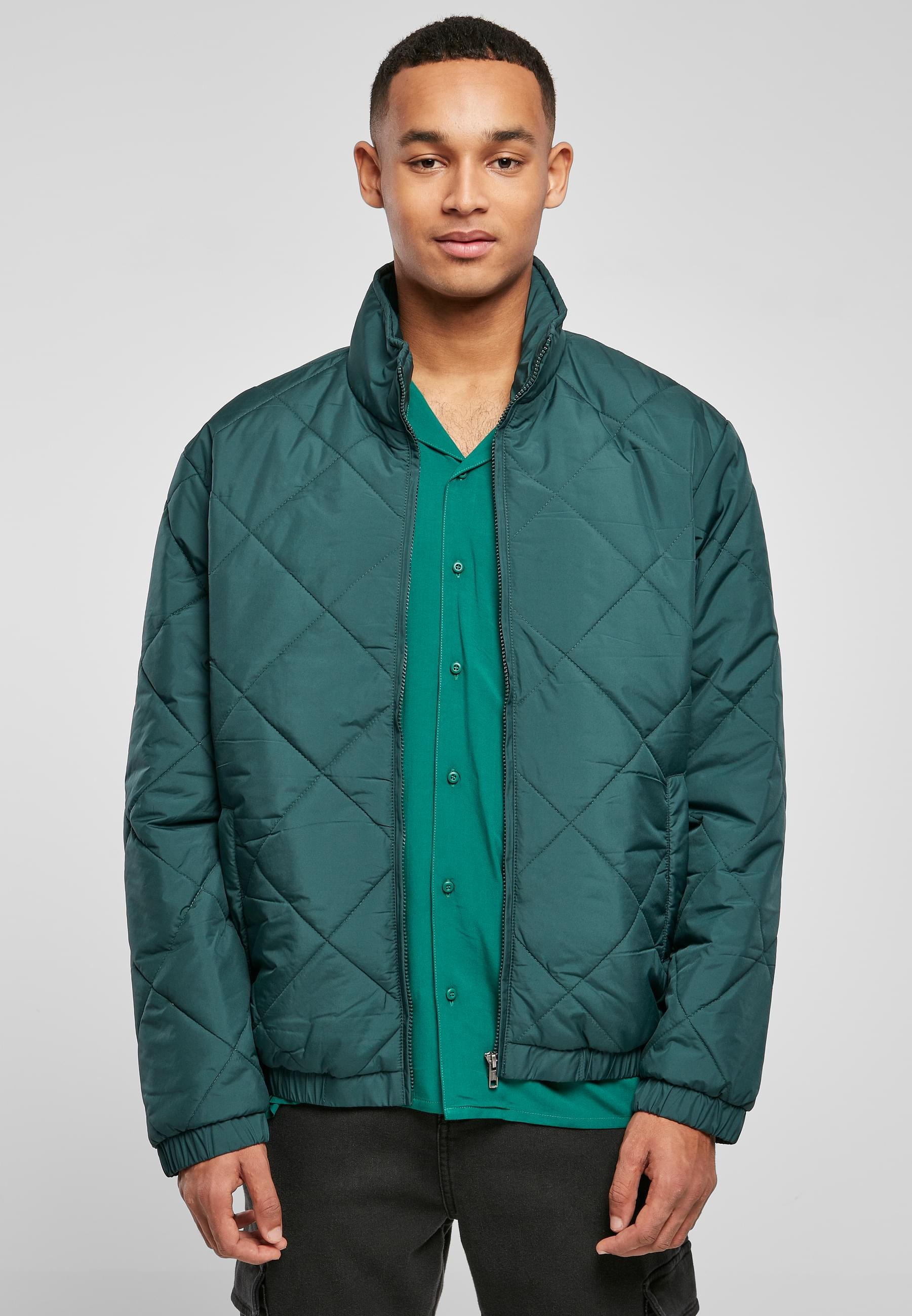 URBAN CLASSICS Anorak »Urban Classics Herren Diamond Quilted Short Jacket«, (1 St.), ohne Kapuze