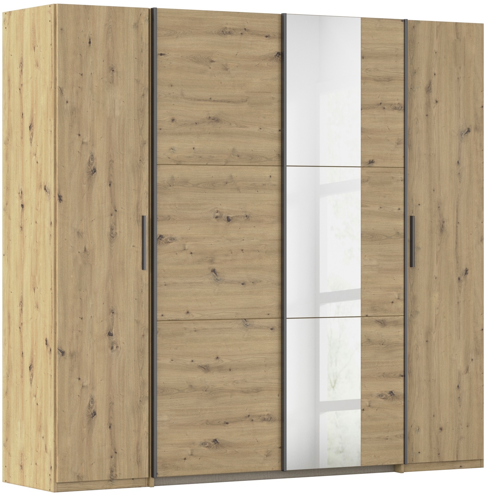Schwebetürenschrank RAUCH, B:225cm H:210cm T:59cm, beige, Holzwerkstoff, Schränke, "Kleiderschrank Drehtürenschrank Schrank Garderobe KRONACH