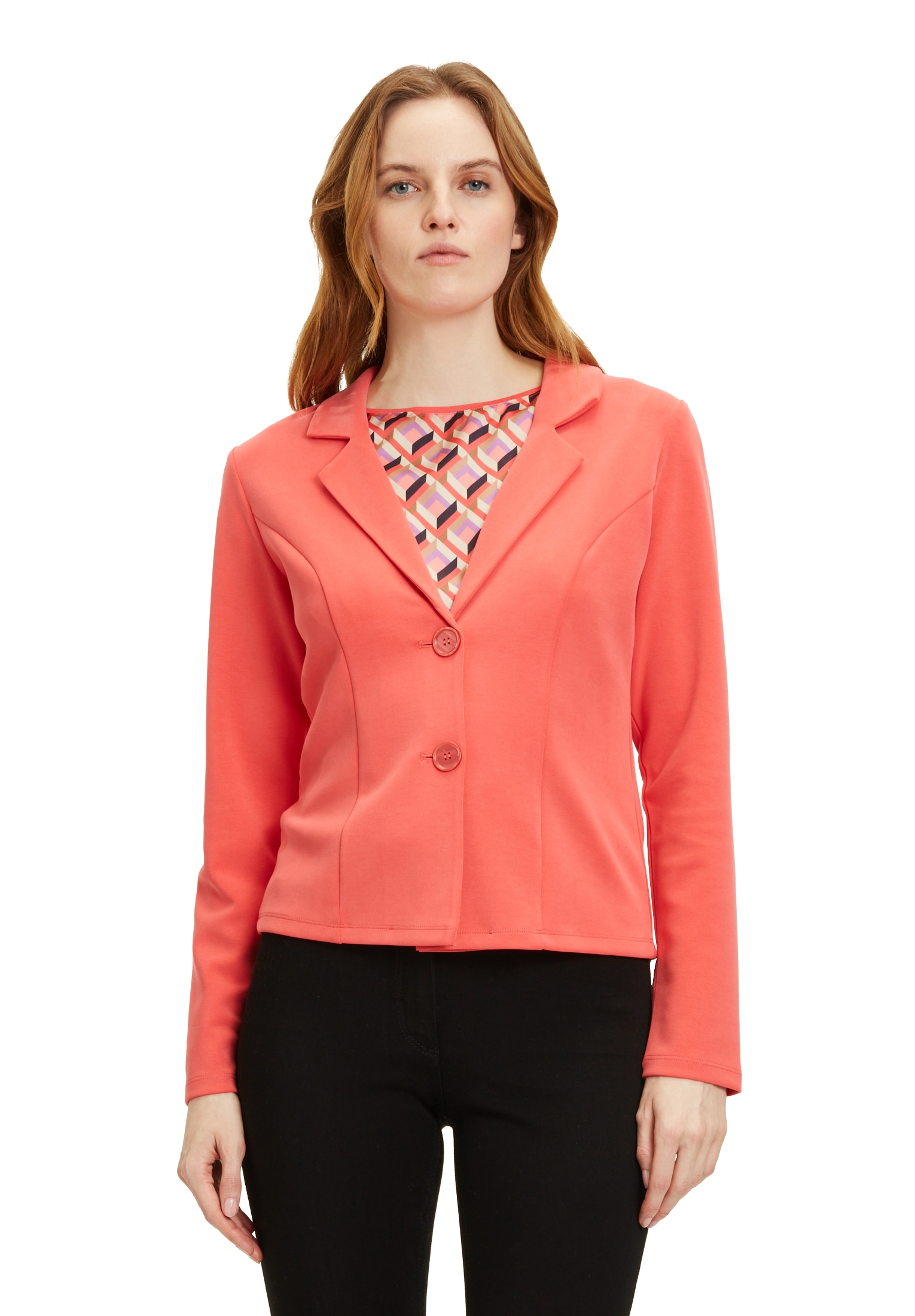 Betty Barclay Jackenblazer "Betty Barclay Jerseyjacke mit Knöpfen", Kragen