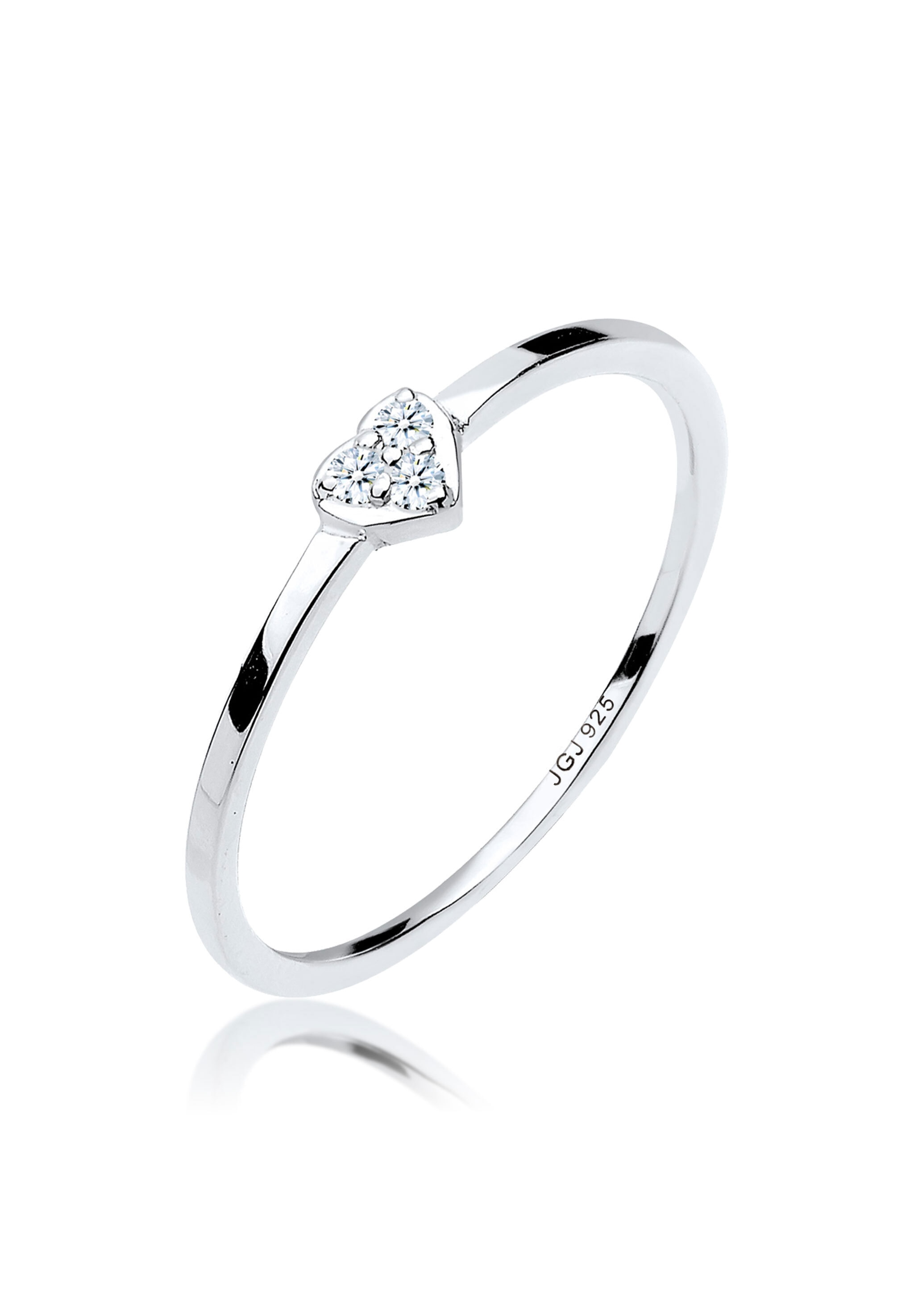 Elli DIAMONDS Verlobungsring »Ring Herz Symbol Diamant 0.04 ct. 925 Silber«