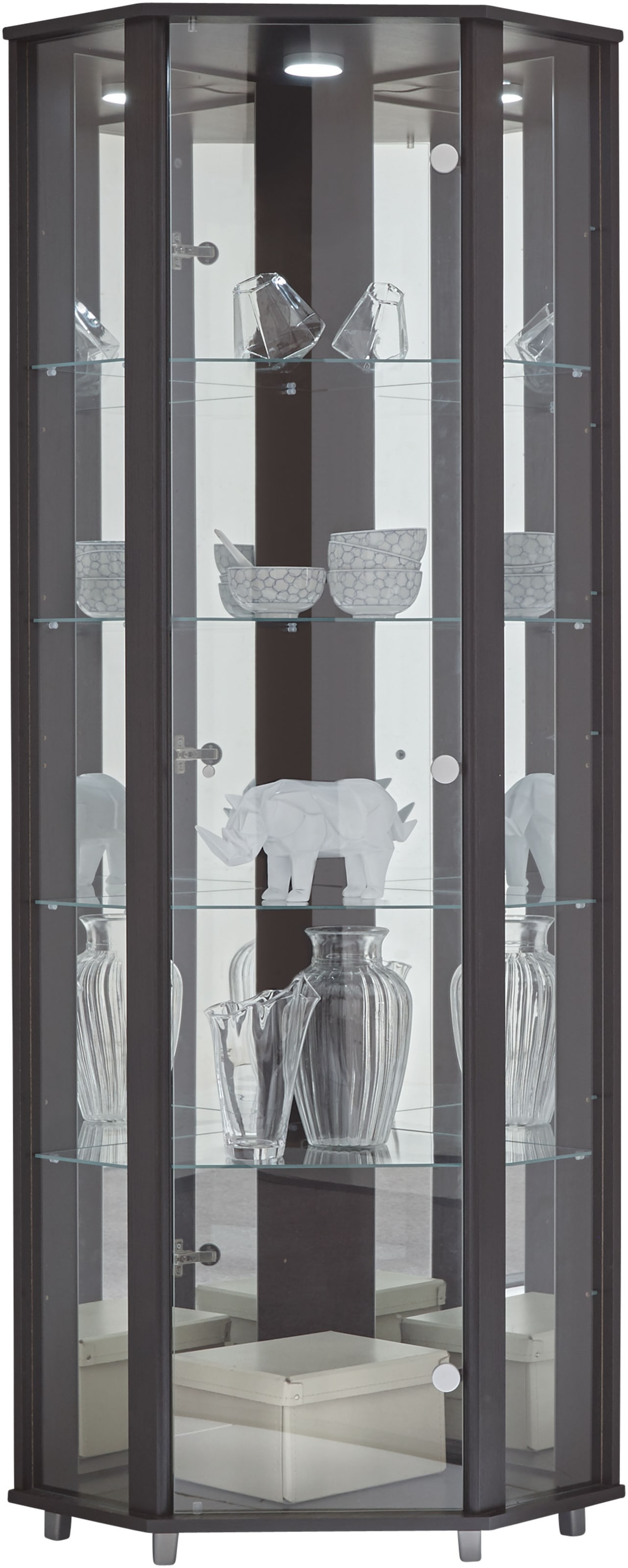 fif möbel Eckvitrine "TRIO Höhe ca. 172 cm, ink. Beleuchtung", Eckvitrine/G günstig online kaufen