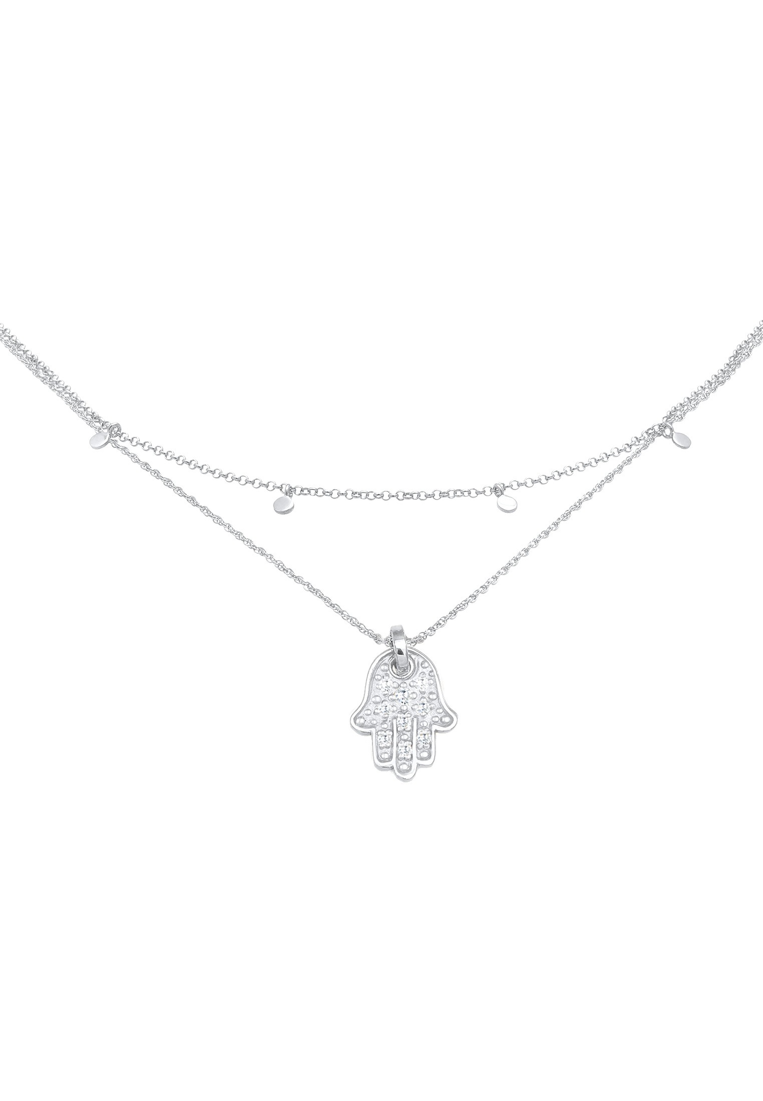 Elli Collier »Choker Plättchen Fatimas Hand Zirkonia 925 Silber«