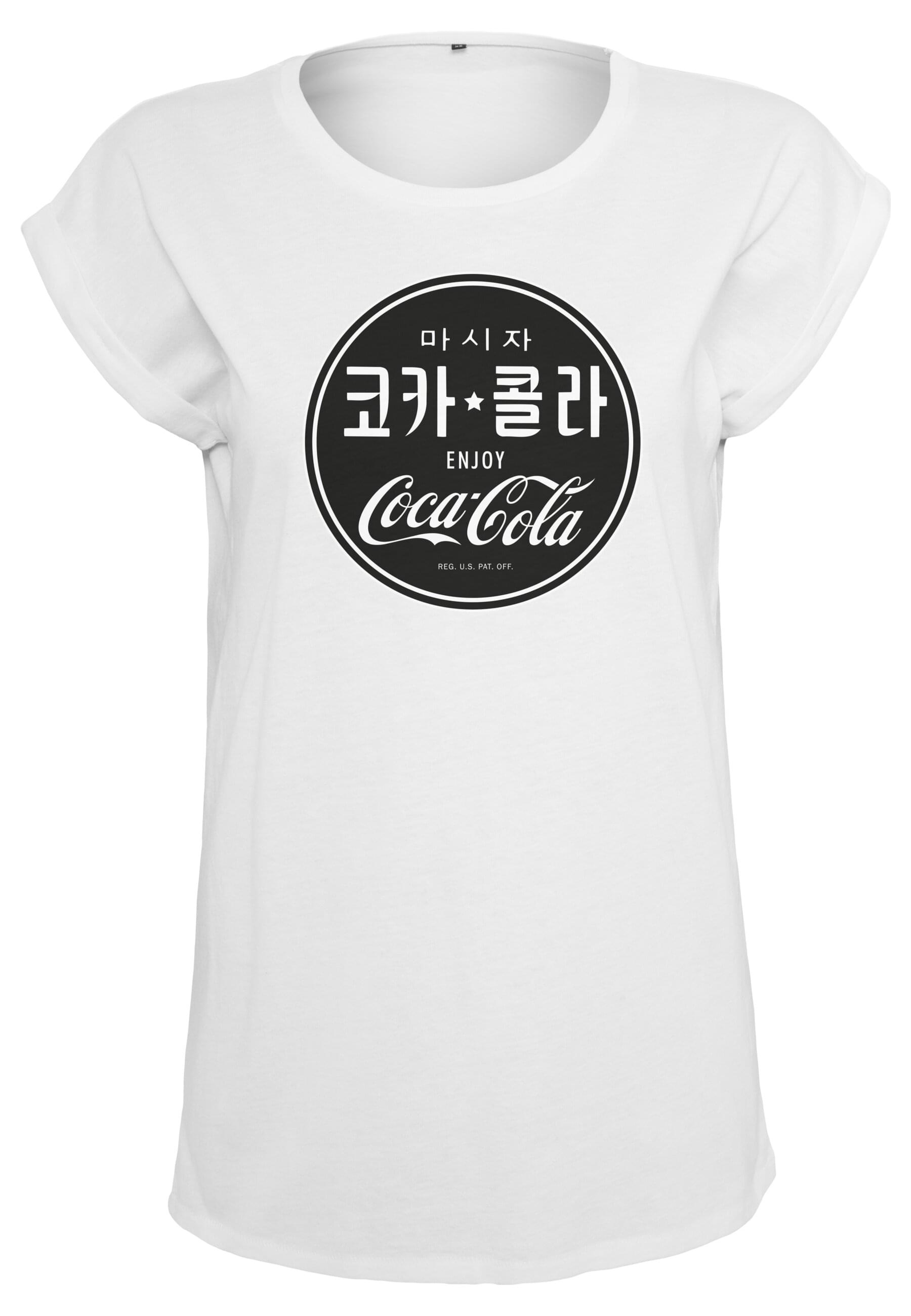 Merchcode T-Shirt »Merchcode Damen Ladies Coca Cola Korean Black Tee«, (1 tlg.)