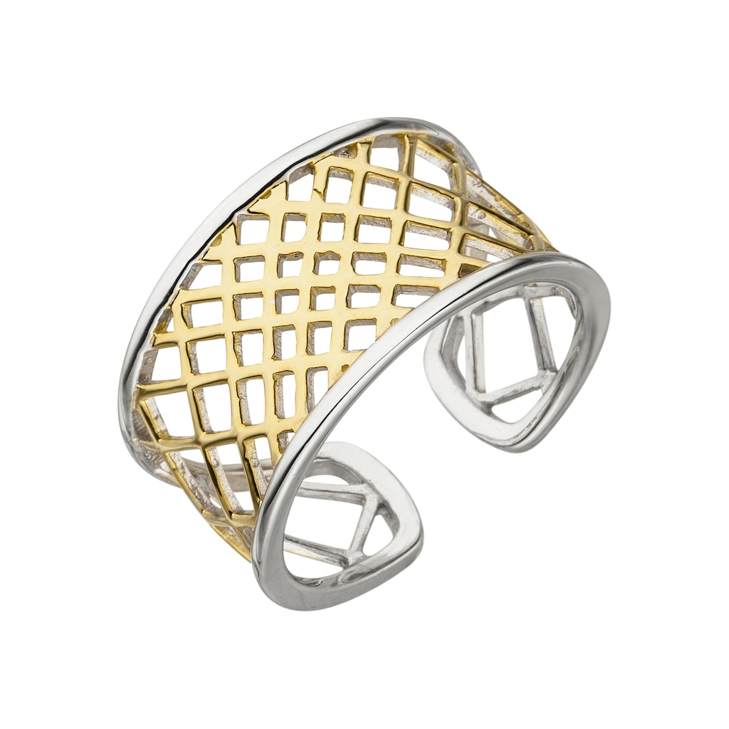 JOBO Fingerring offen 925 Silber bicolor vergoldet JOBO Fingerring offen 925 Silber bicolor vergoldet