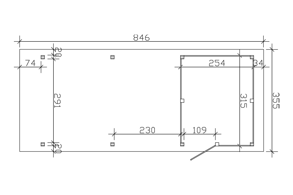 Skanholz Einzelcarport »Spessart« Massivholz 291 cm natur