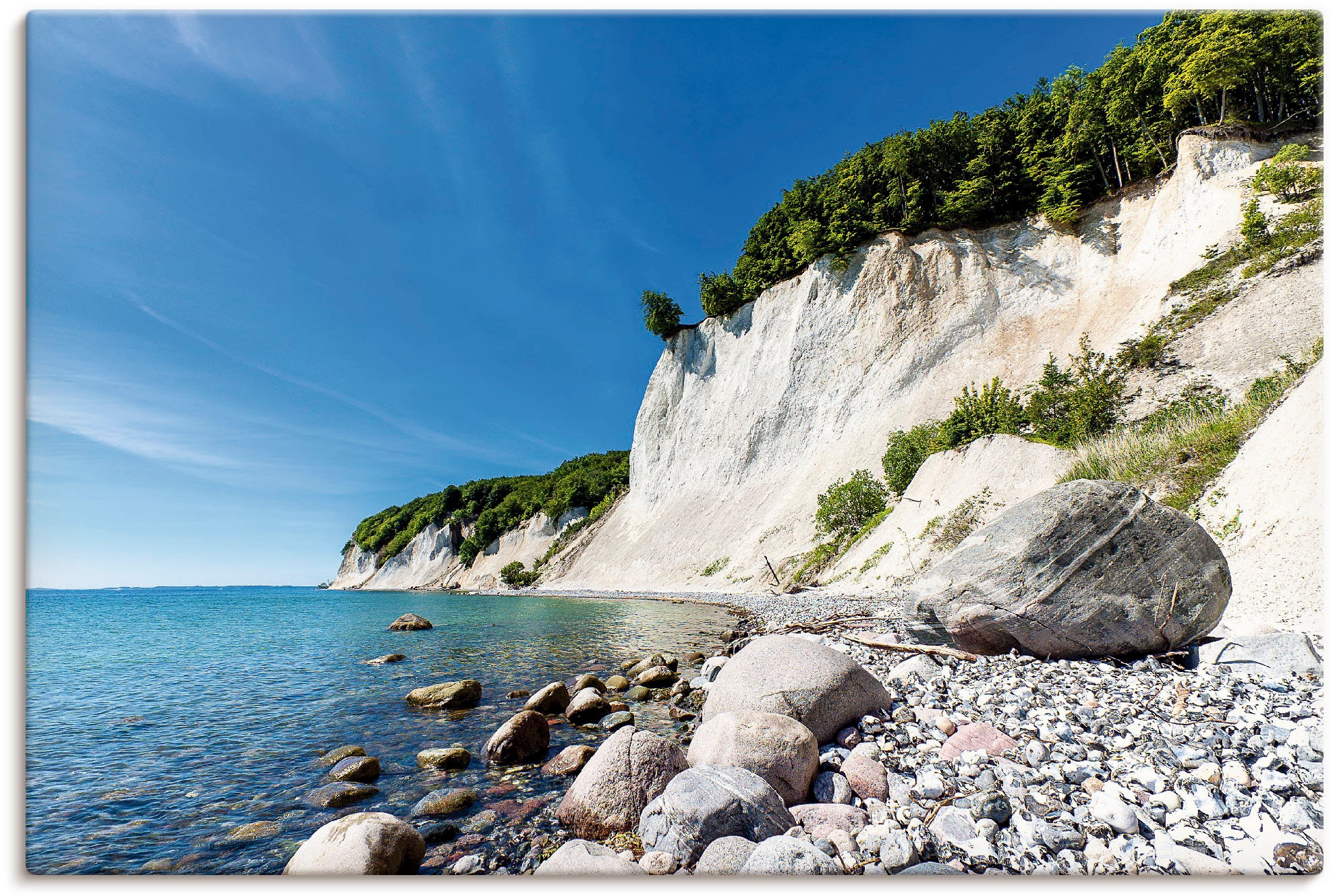 Artland Leinwandbild "Kreidefelsen auf der Insel Rügen 2", Küste, (1 St.), auf Keilrahmen gespannt