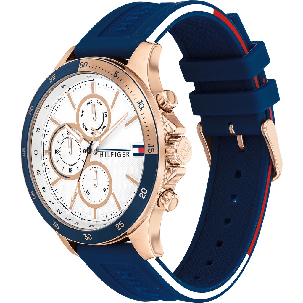 Tommy Hilfiger Multifunktionsuhr »CASUAL, 1791778«, Quarzuhr, Armbanduhr, Herrenuhr, Datum, Tachymeter, 12/24-Std.-Anzeige