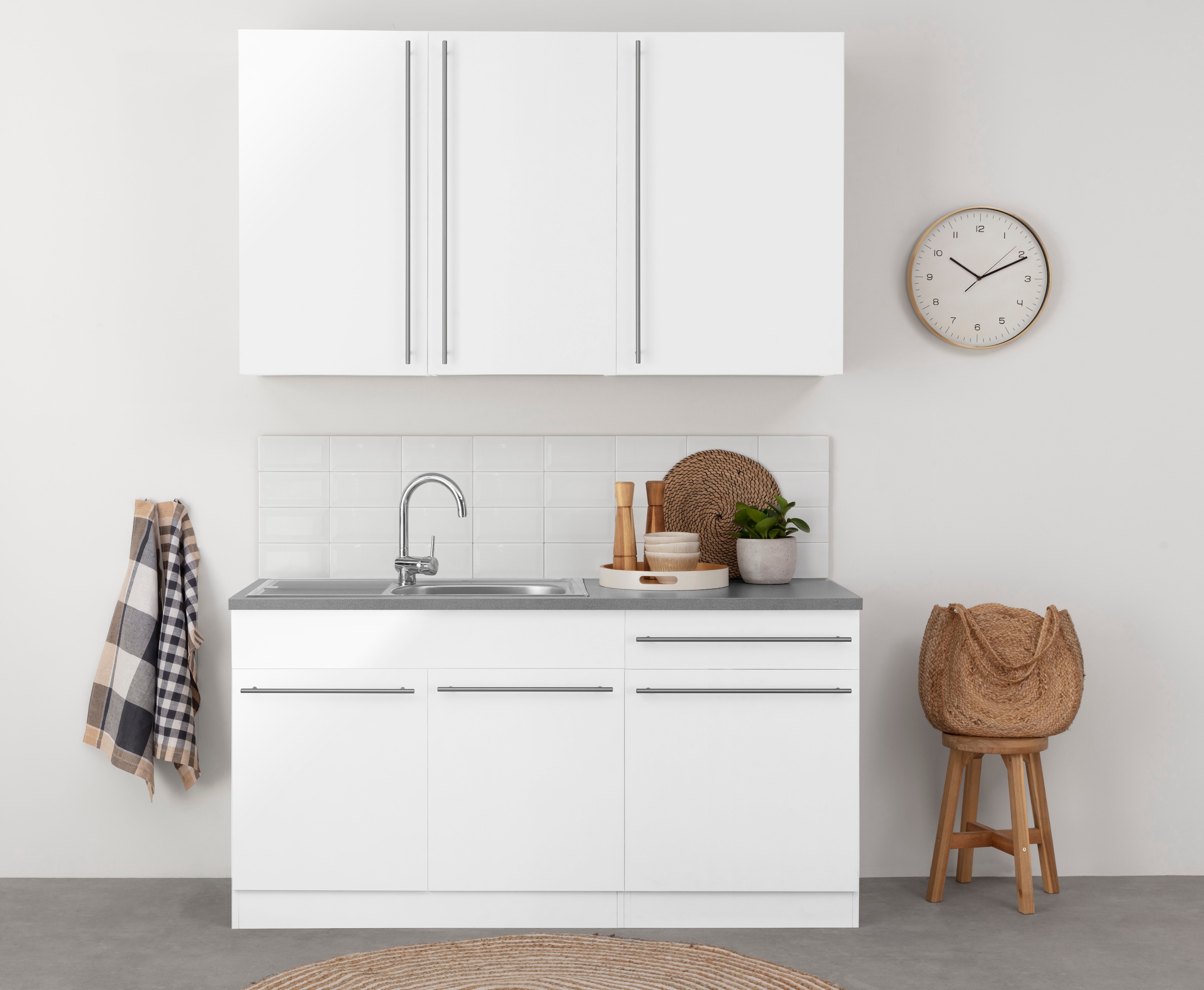 wiho Küchen Pantryküche »Chicago«, ohne E-Geräte, Breite 160 cm
