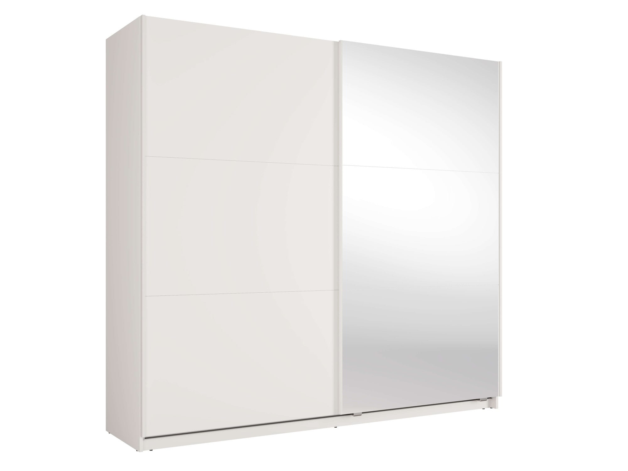 Home affaire Kleiderschrank "LISELOTTE mit Spiegel, wahlweise mit Beleuchtung, Breite 221 cm" Garderobe mit 2 Schwebetüren, weiß oder cashmere, B/H/T: 221×207×60 cm