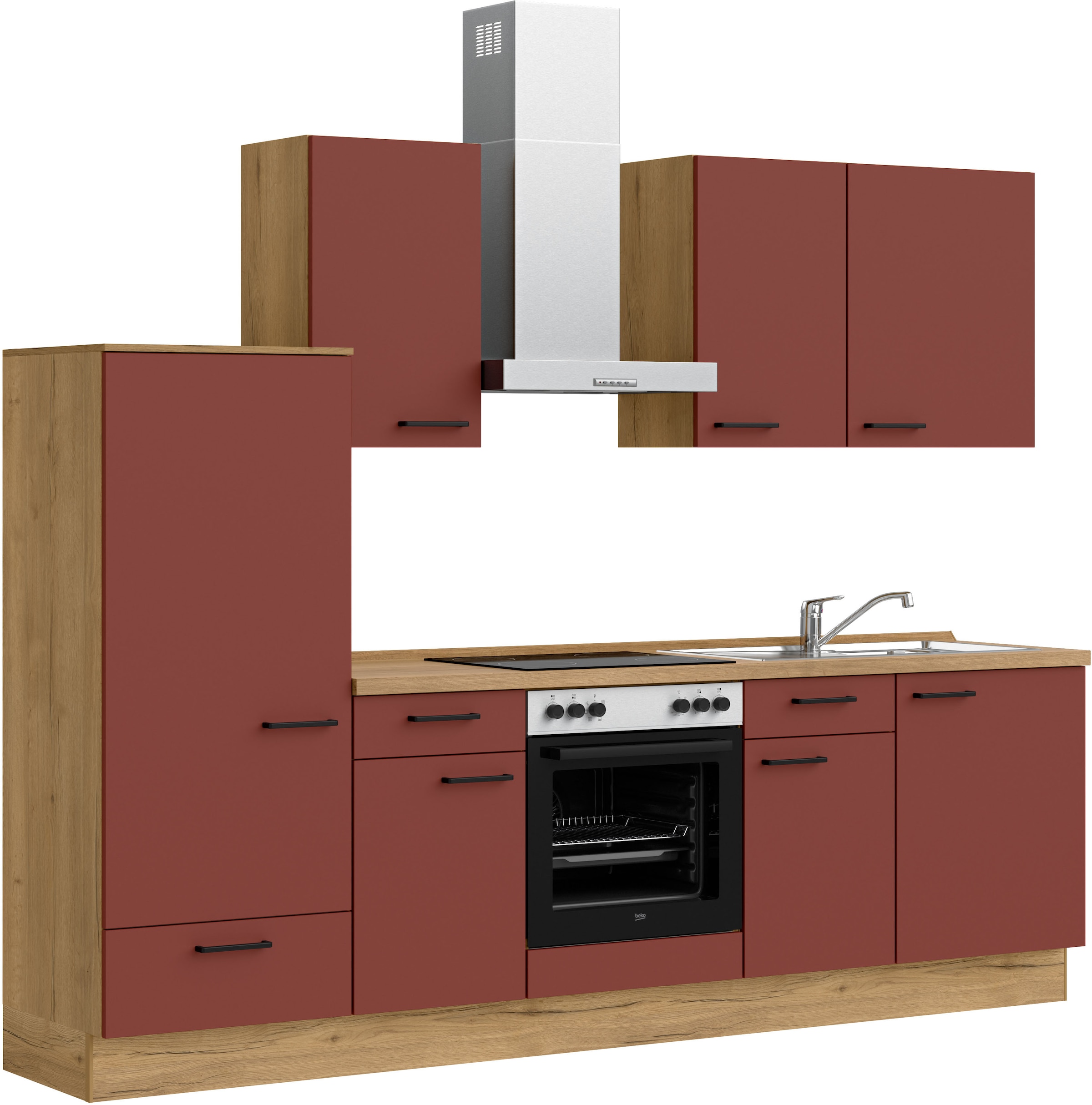 nobilia® Küchenzeile »"Easytouch I"«, vormontiert, Ausrichtung wählbar, Breite 270 cm, wahlw. mit E-Geräten