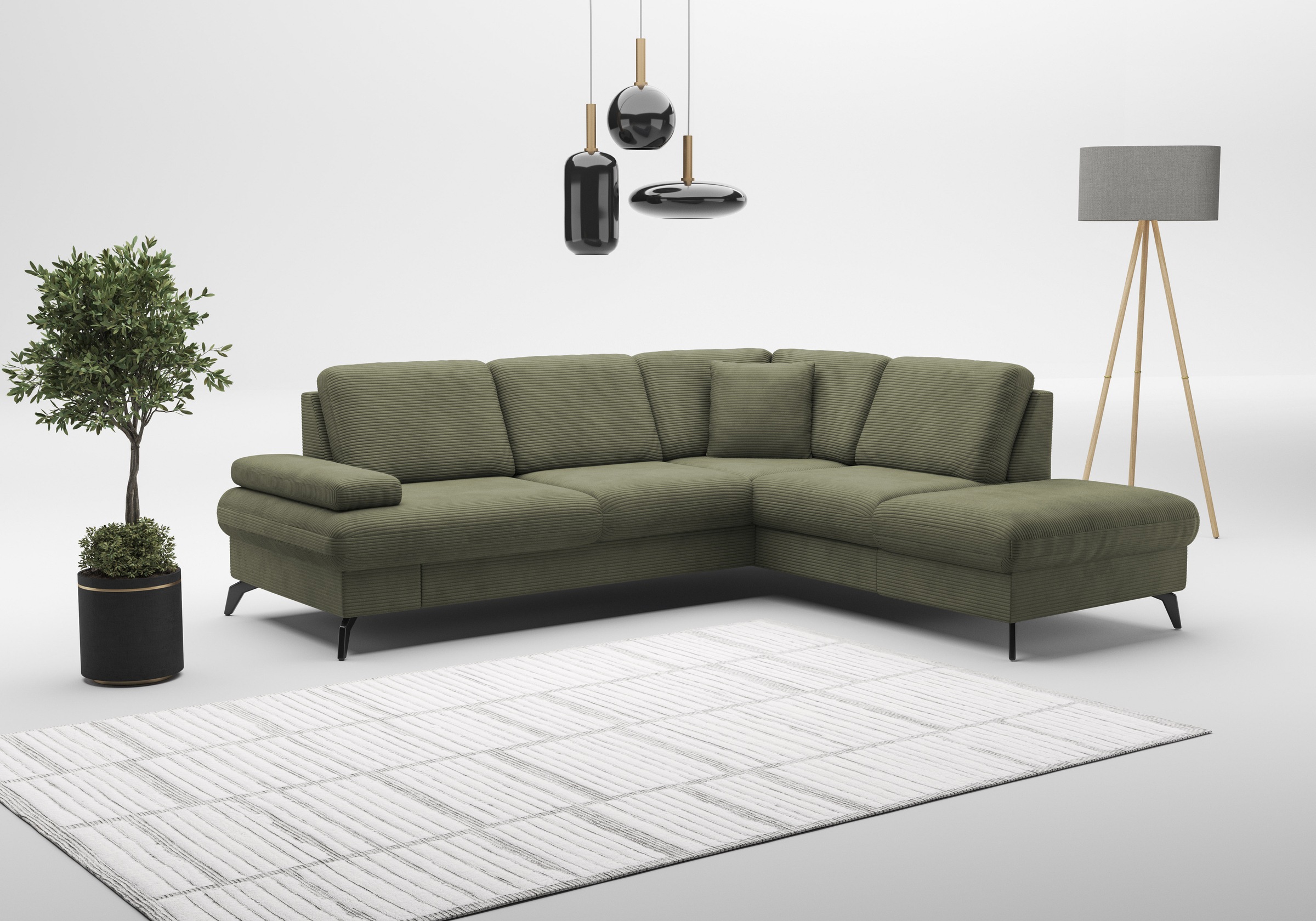 sit&more Ecksofa »Morris Jubi L-Form«, inkl. Armteilfunktion und 1 Zierkissen, wahlweise mit Bettfunktion