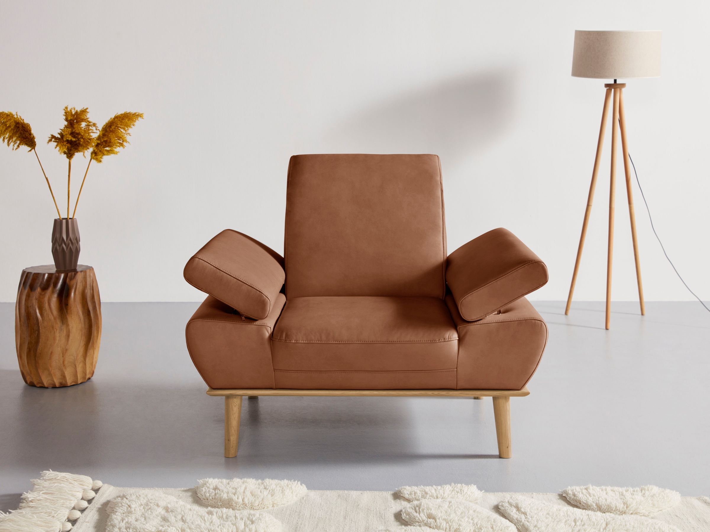 andas Sessel „Lillehem“, incl. Kopf- und Armteilverstellung, wahlweise mit Rückenverstellung cognac Rabatt: 50 %