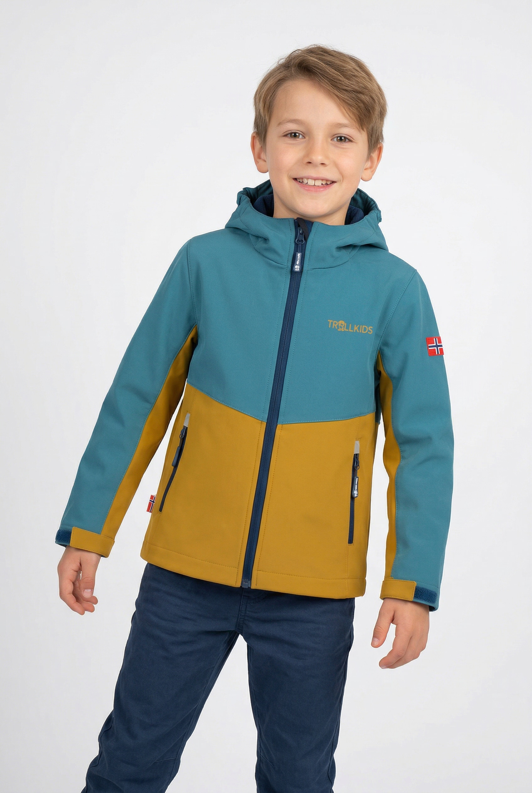 TROLLKIDS Softshelljacke "KIDS KRISTIANSAND JACKET" für Kinder und Jugendliche geeignet, Langarm-Ausführung
