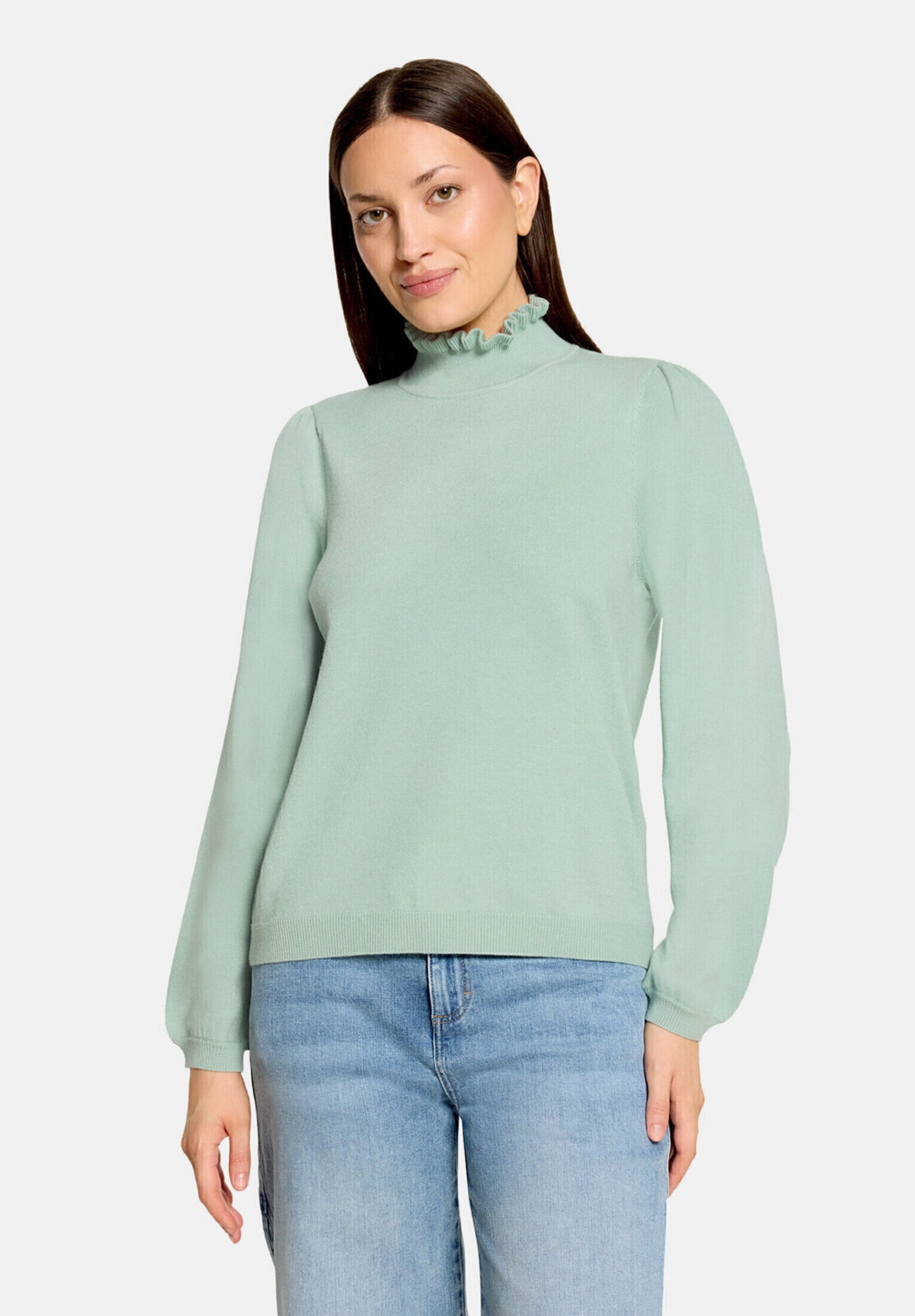 Cartoon Strickpullover »Damen mit Rüschen« 1