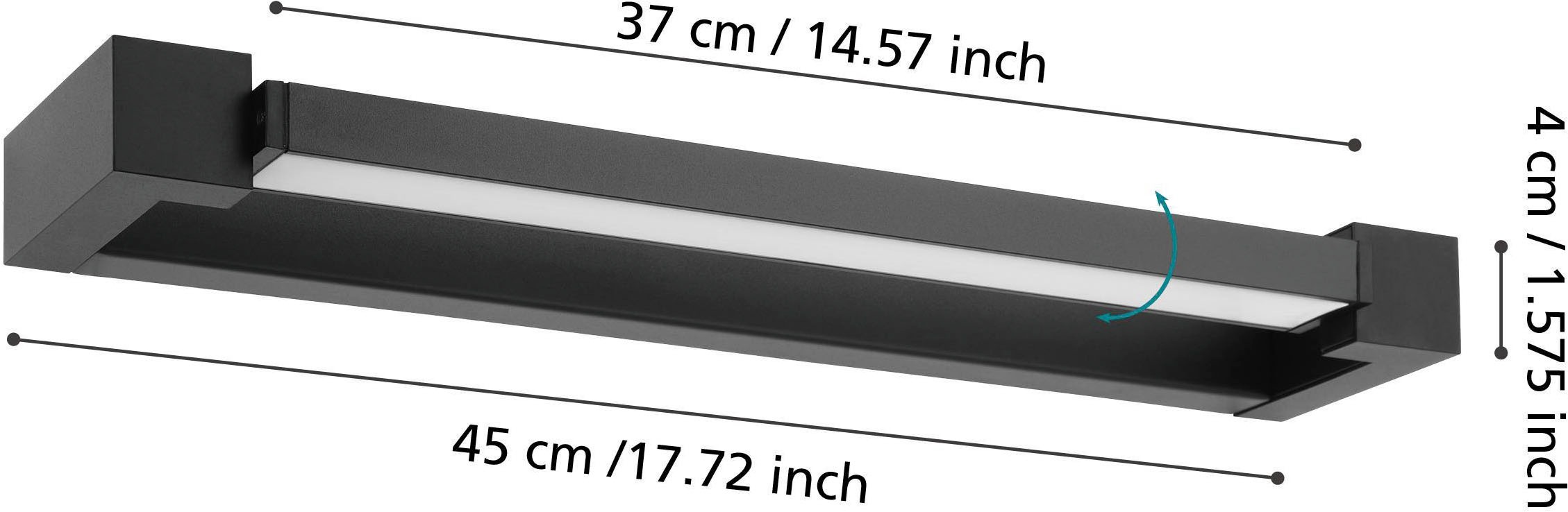 EGLO Spiegelleuchte »Gemiliana Spiegellampe, Wandleuchte aus Metall, IP44, Badezimmerlampe« LED-Modul 1 Stk. Neutralweiß