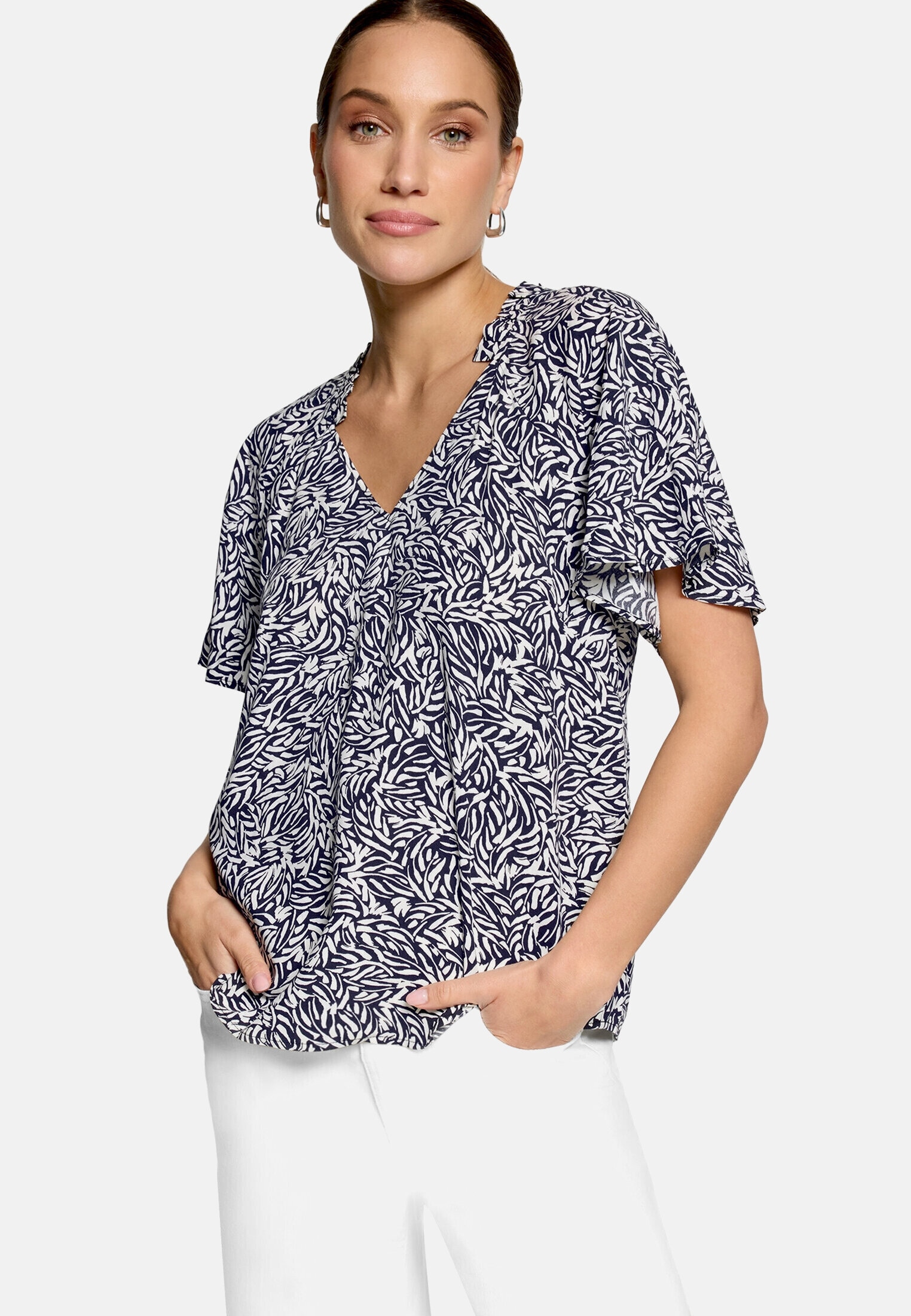 Zero Kurzarmbluse »Damen mit Print.«