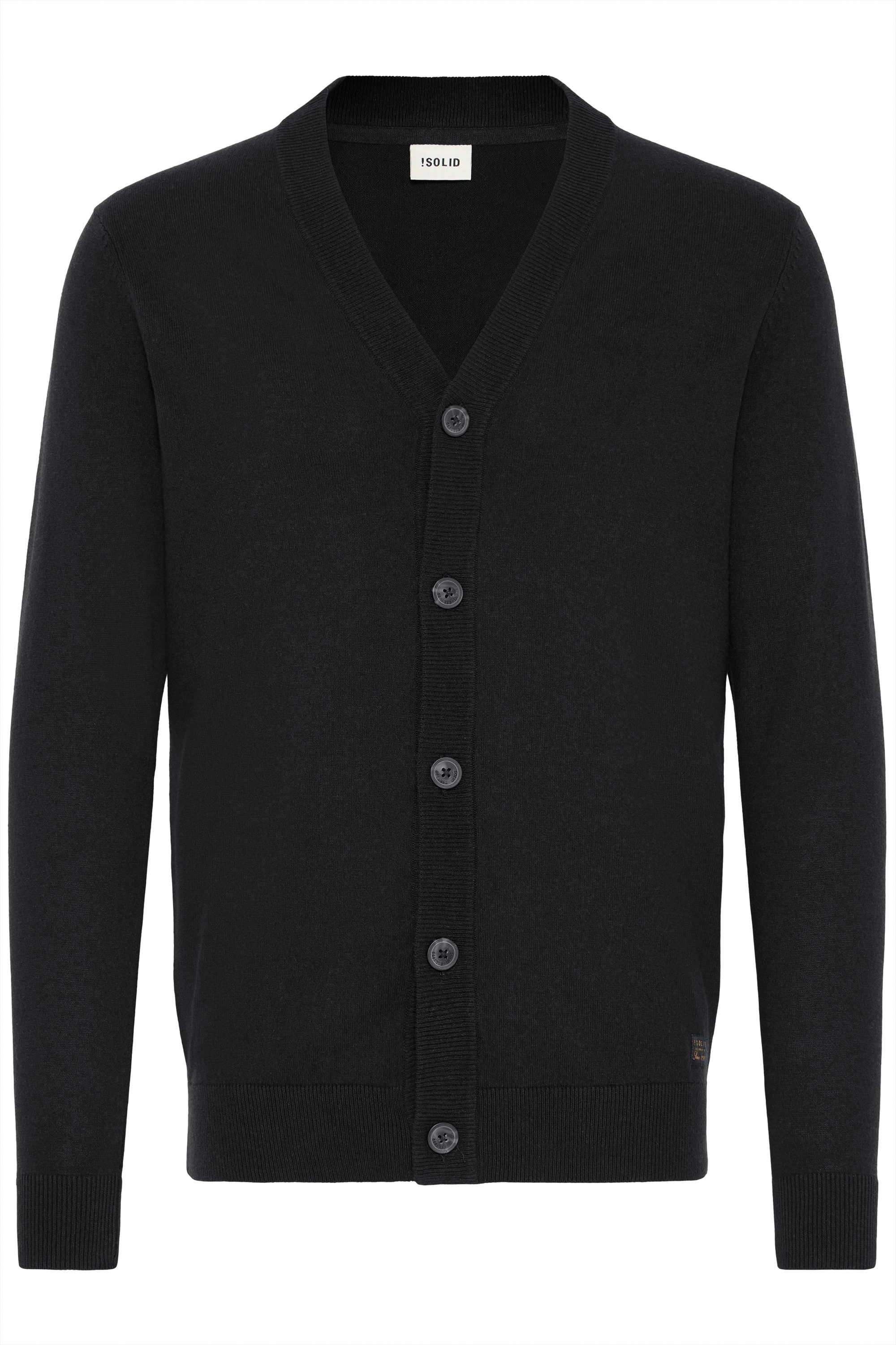 SOLID Herren Strickjacke "Strickjacke SDAKALMA"true schwarz, Gr. M, Obermaterial: 70% Baumwolle CO recyc.. 30% Polyester Pol. recyc.., Strickjacken