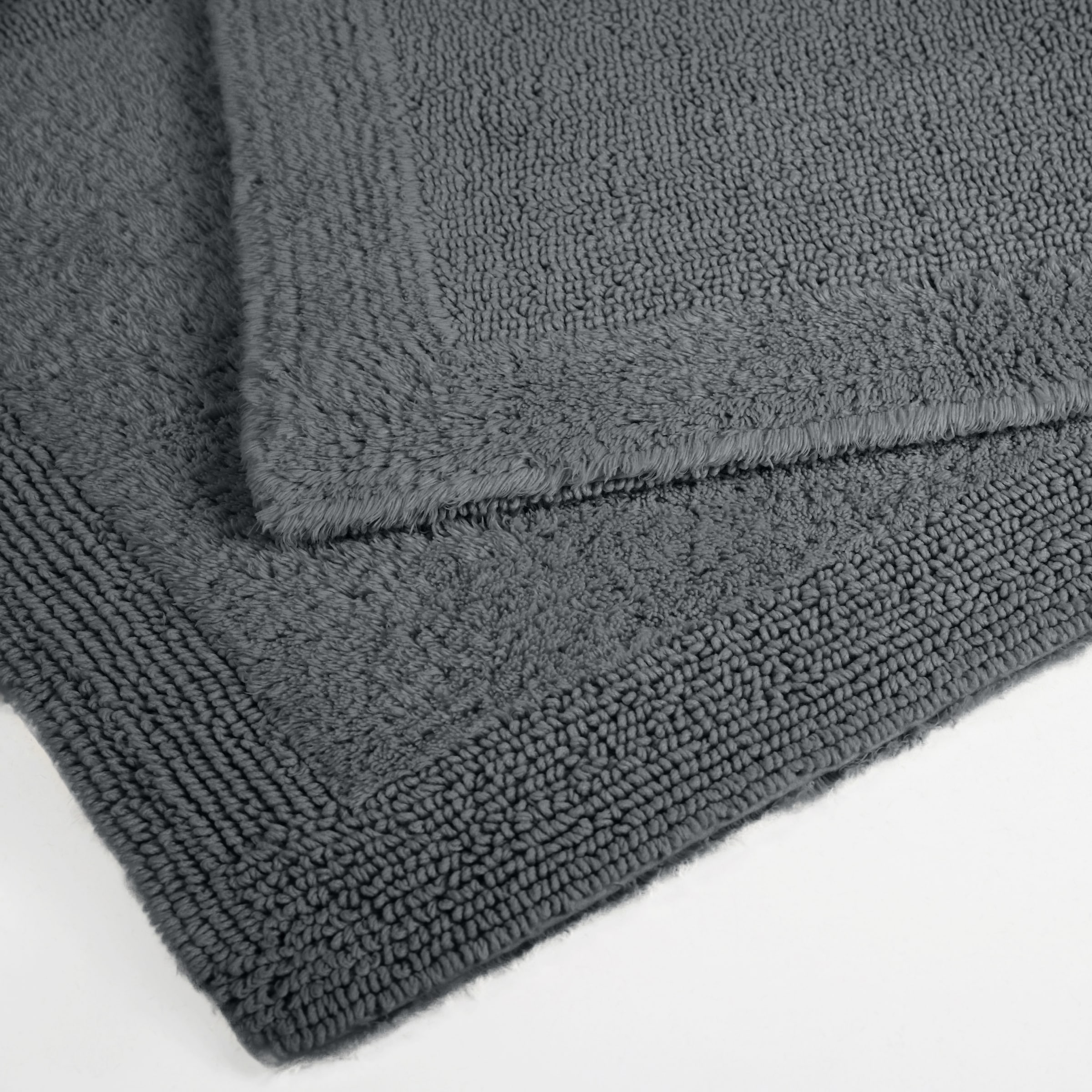 my home Badematte »Kapra, Badvorleger, Badezimmer Teppich«, beidseitig nutzbar-fußbodenheizungsgeeignet-strapazierfähig, mit Bordüre, Badteppich, Badematte, Baumwolle