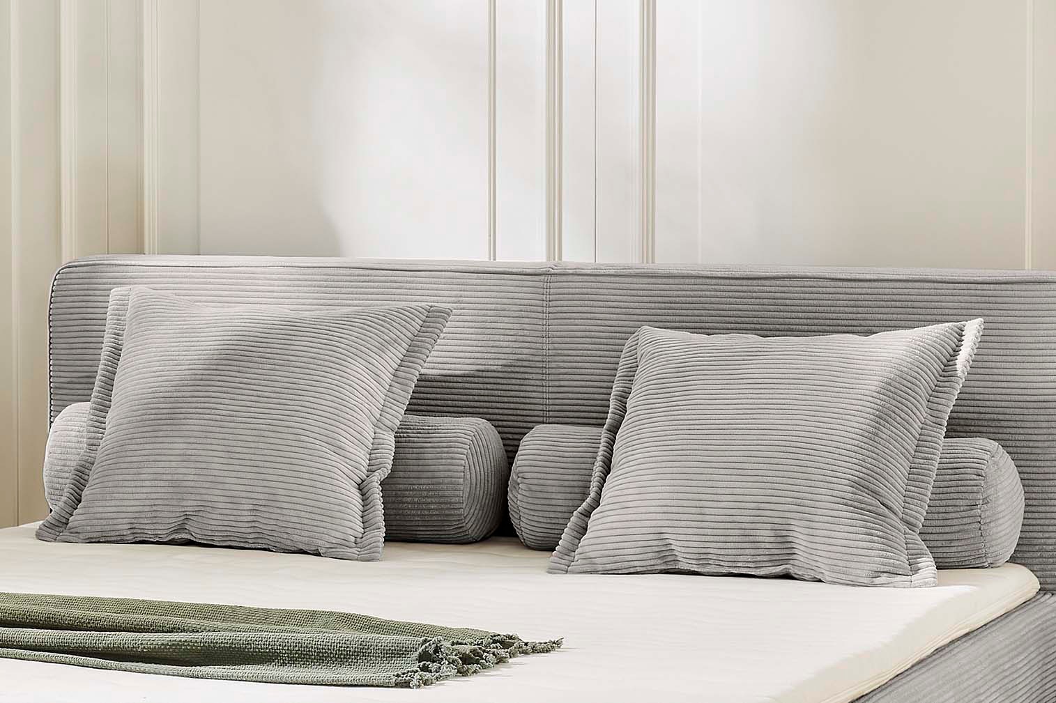 Thumbnail - Jockenhöfer Gruppe Boxspringbett "Romy erhältlich in 140 & 180cm Breite" Cordstoff, 7-Zonen-TTFK-Matratze, KS-Topper, Ec...