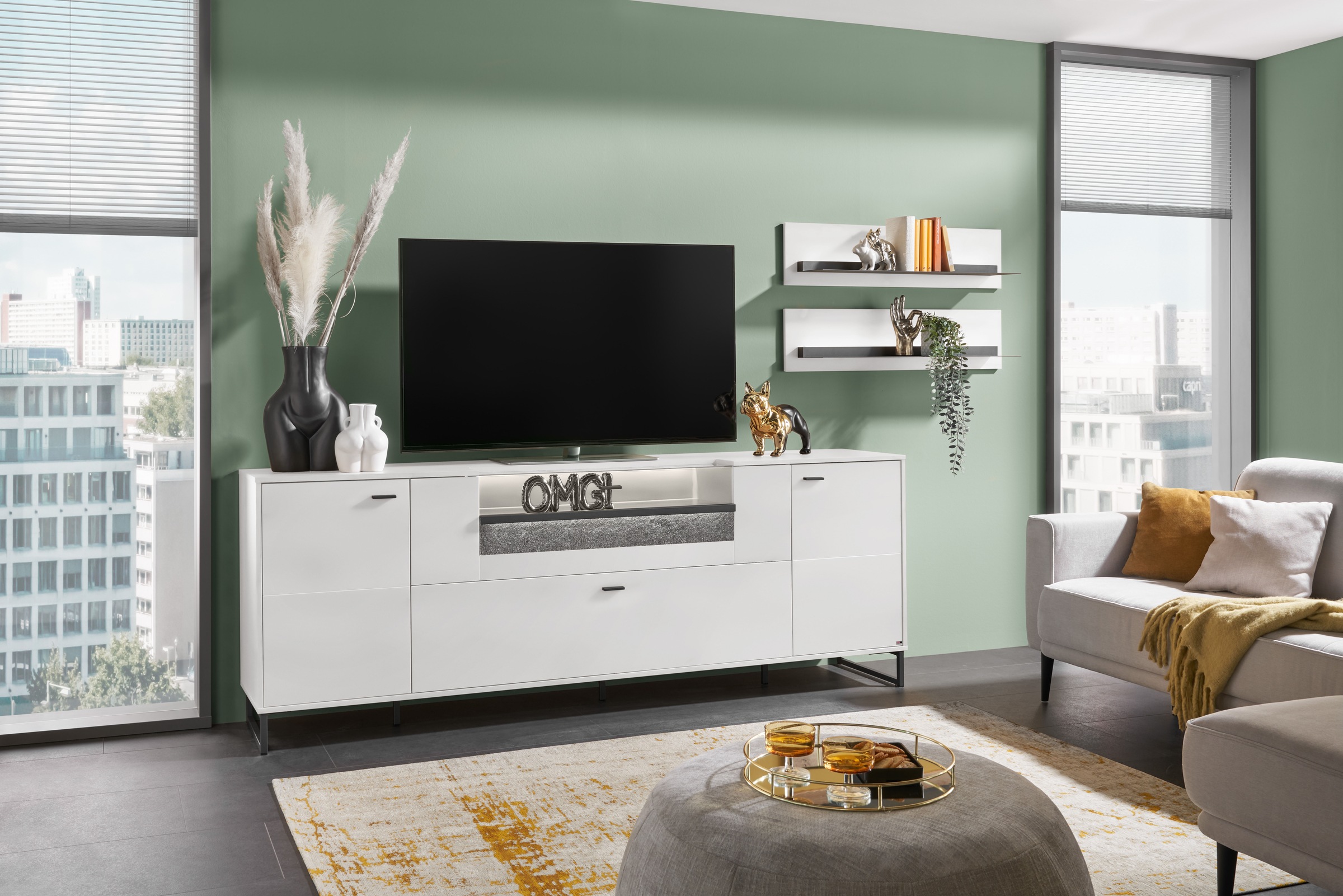 set one by Musterring TV-Schrank "Deltona", inkl. LED-Beleuchtung, Metallku günstig online kaufen