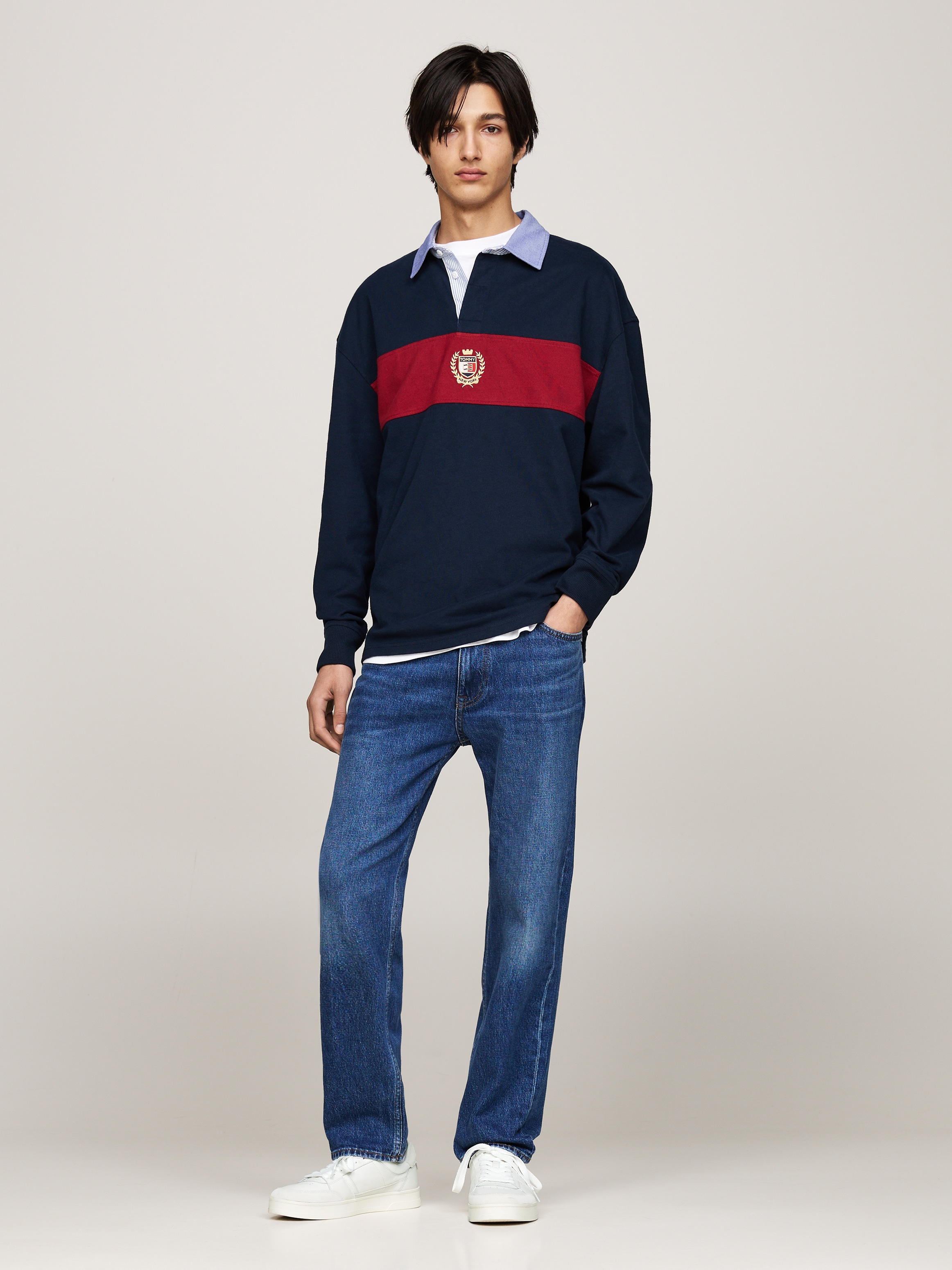 Tommy Jeans Plateausneaker »THE GREENWICH MIX MEDIA«, Freitzeitschuh, Schnürschuh, Halbschuh mit Logoflagge