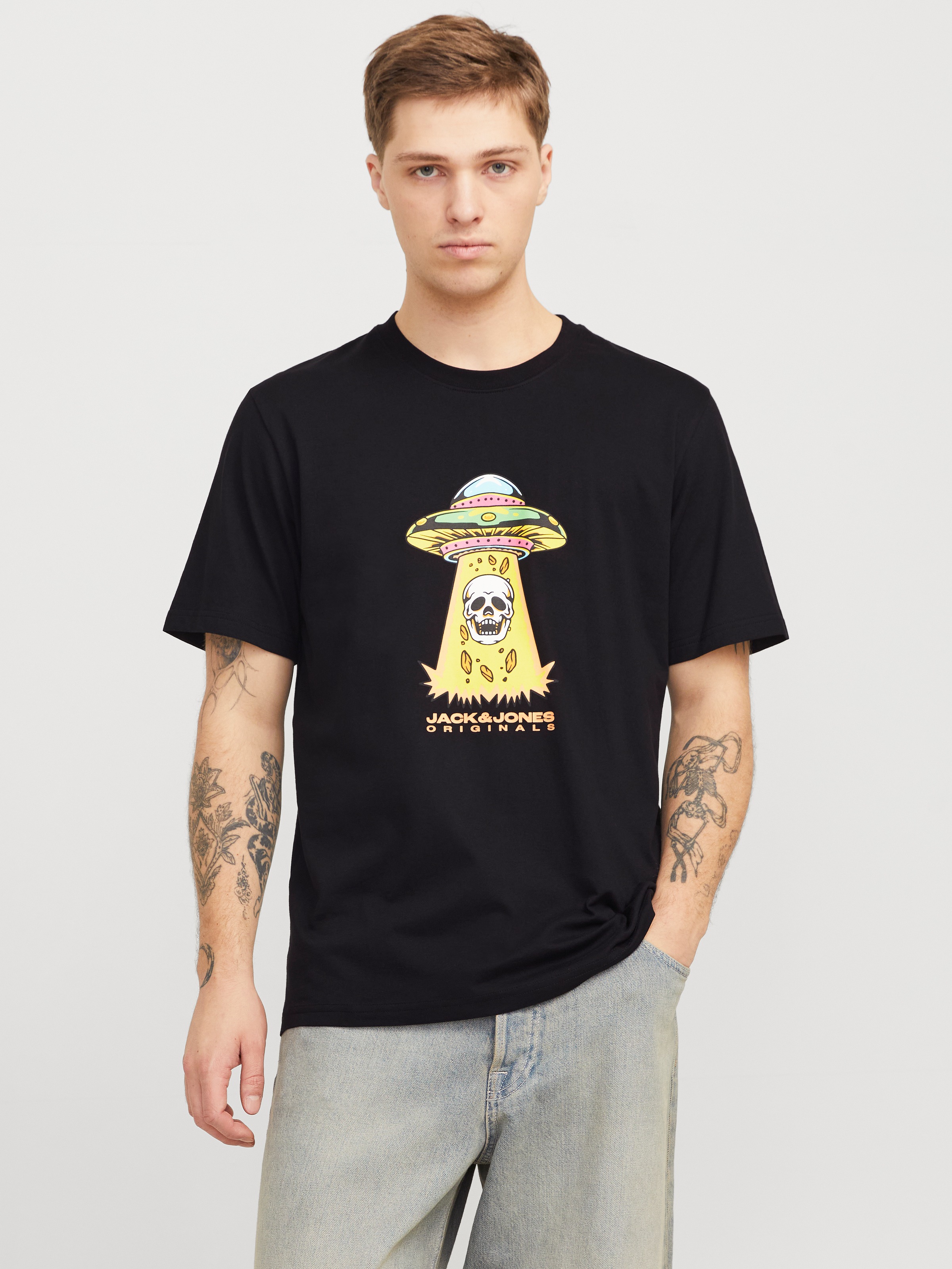 Jack & Jones "JORANATOMY SKULL TEE SS CREW NECK LN"
