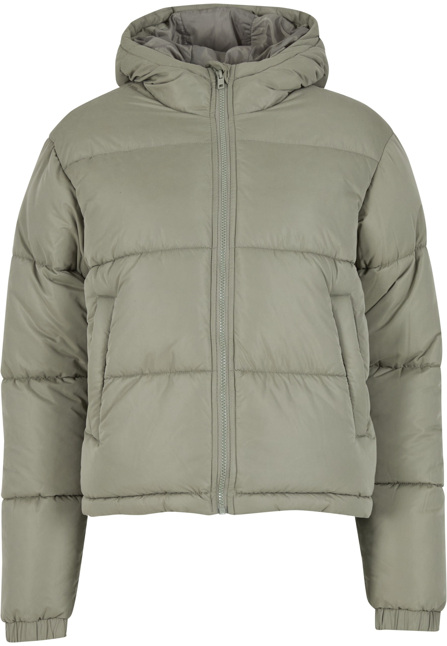 URBAN CLASSICS Winterjacke »Urban Classics Ladies Peached Puffer Jacket With Hood« 1 Stk. tlg. mit Kapuze
