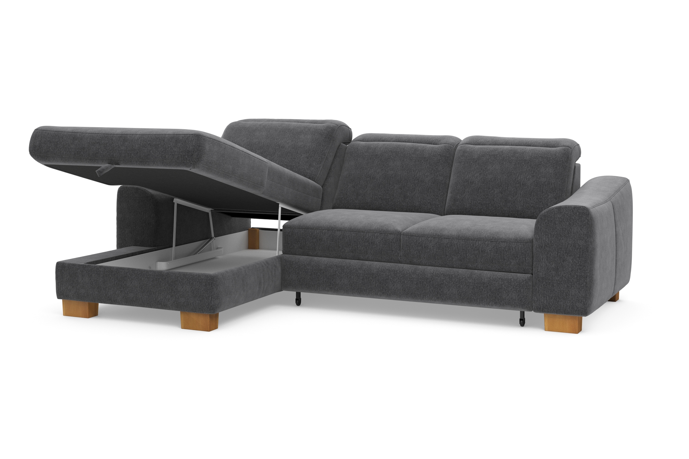 Home affaire Ecksofa »Dundee L-Form«, wahlweise mit Kopfteilverstellung und zusätzlich mit Bettfunktion