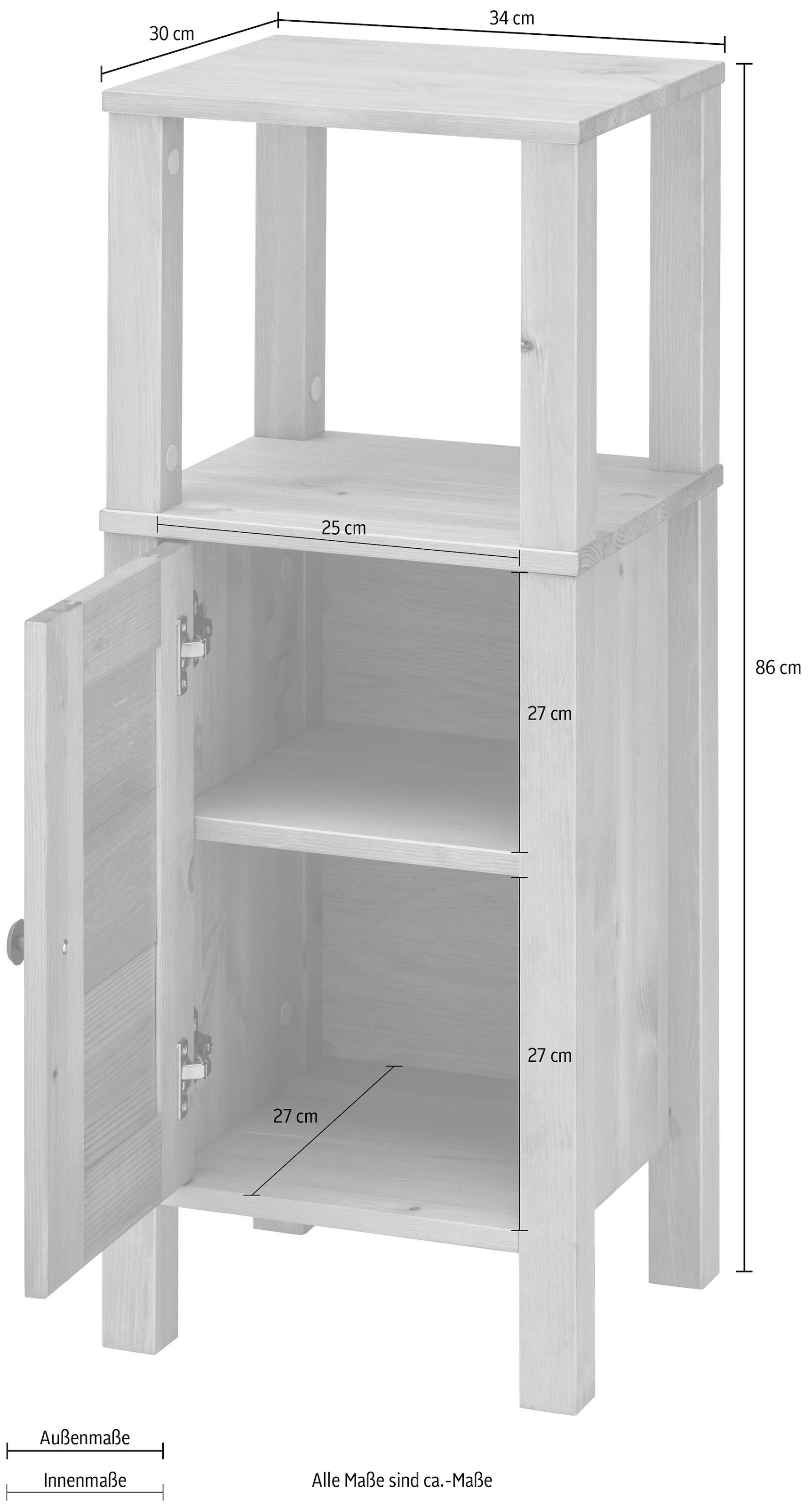 Home affaire Unterschrank »Ayanna«, aus Massivholz, FSC®, Lamellenfront, Breite 34 cm