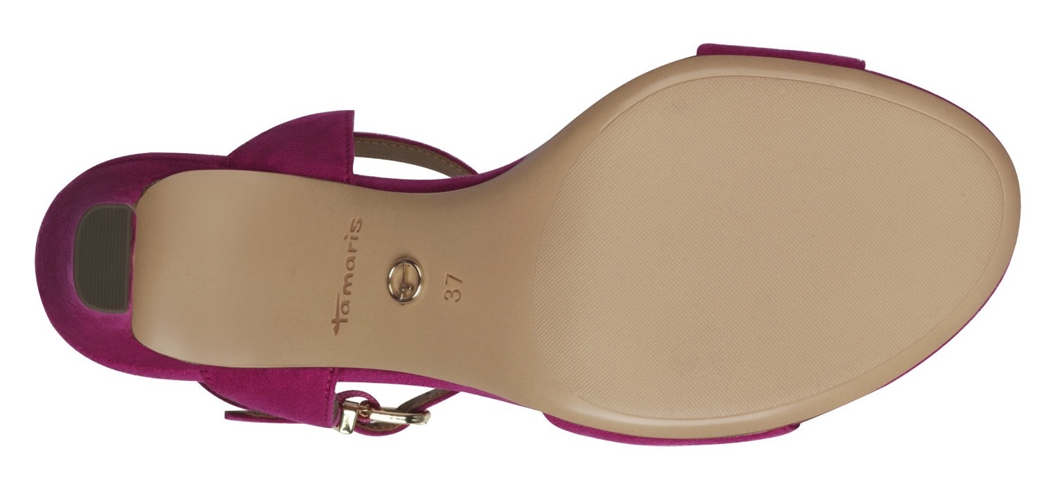 Tamaris Sandalette, Trichterabsatz, Abendschuh mit verstellbarem Fesselriemchen