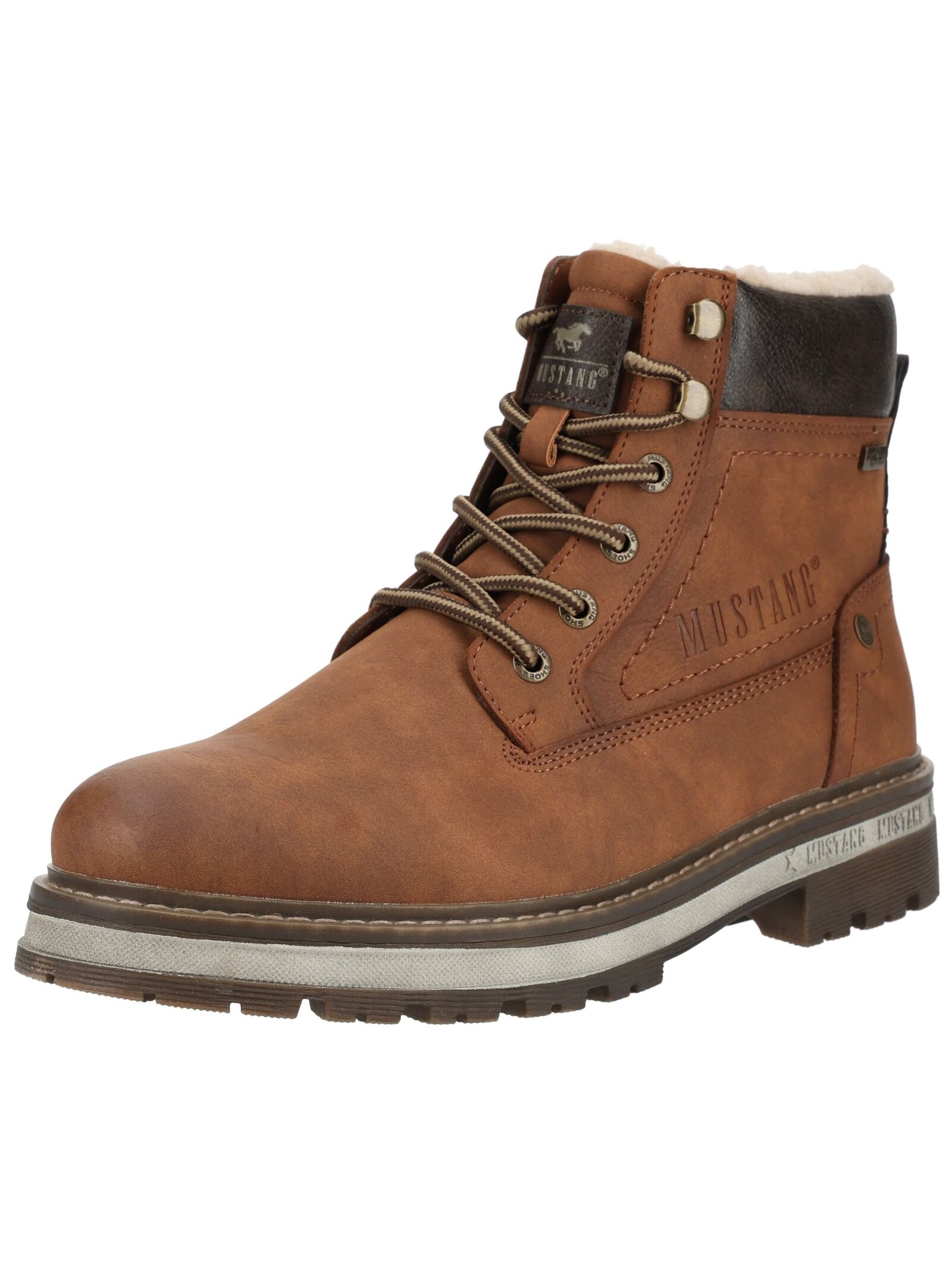MUSTANG SHOES Damen Schnürstiefelette "Mustang Shoes Stiefelette Lederimitat", Gr. 45, braun, Lederimitat, Schuhe