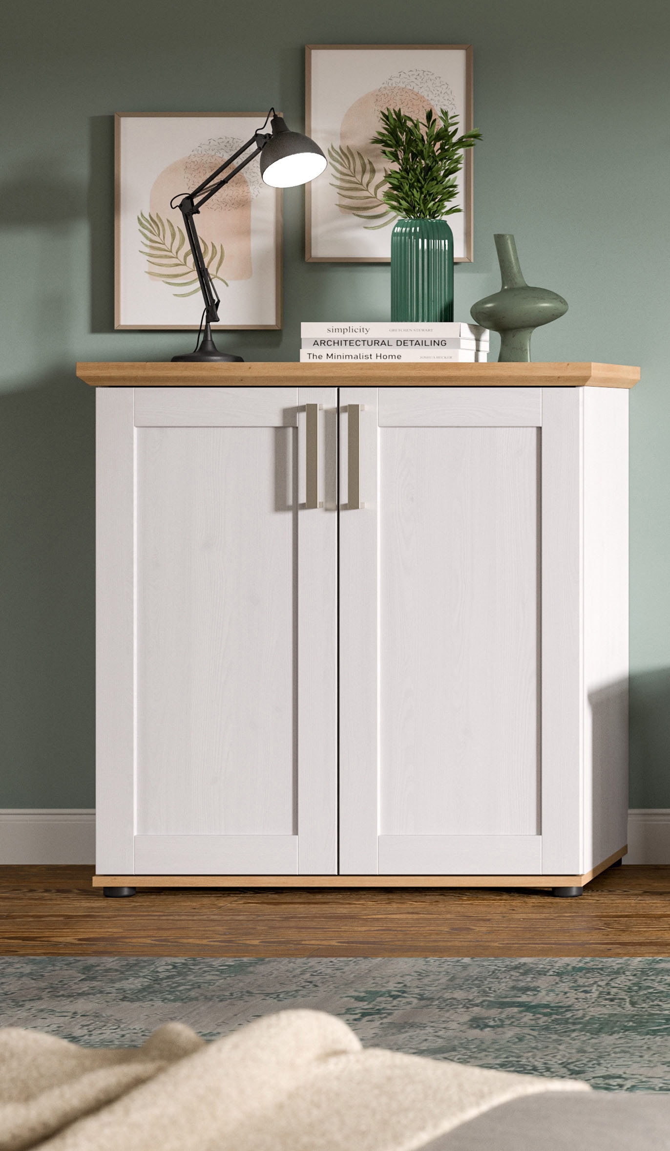 Home affaire Kommode »Cosenza«, Cosenza Highboard 88 cm, 2 Türen, 3 Fächer, Wohnzimmer
