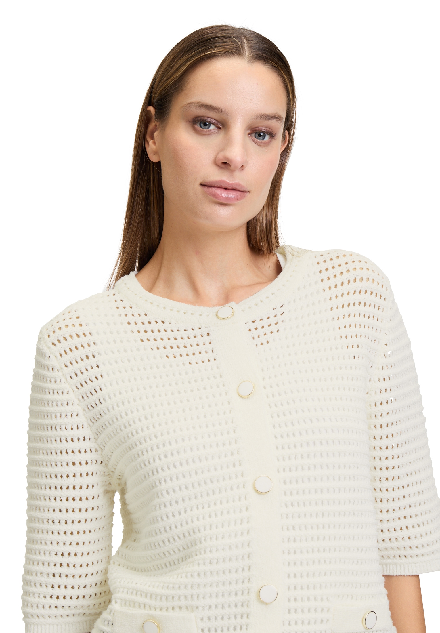 Betty&Co Strickjacke »Betty & Co Sommer-Strickjacke mit Knopfleiste«, Struktur