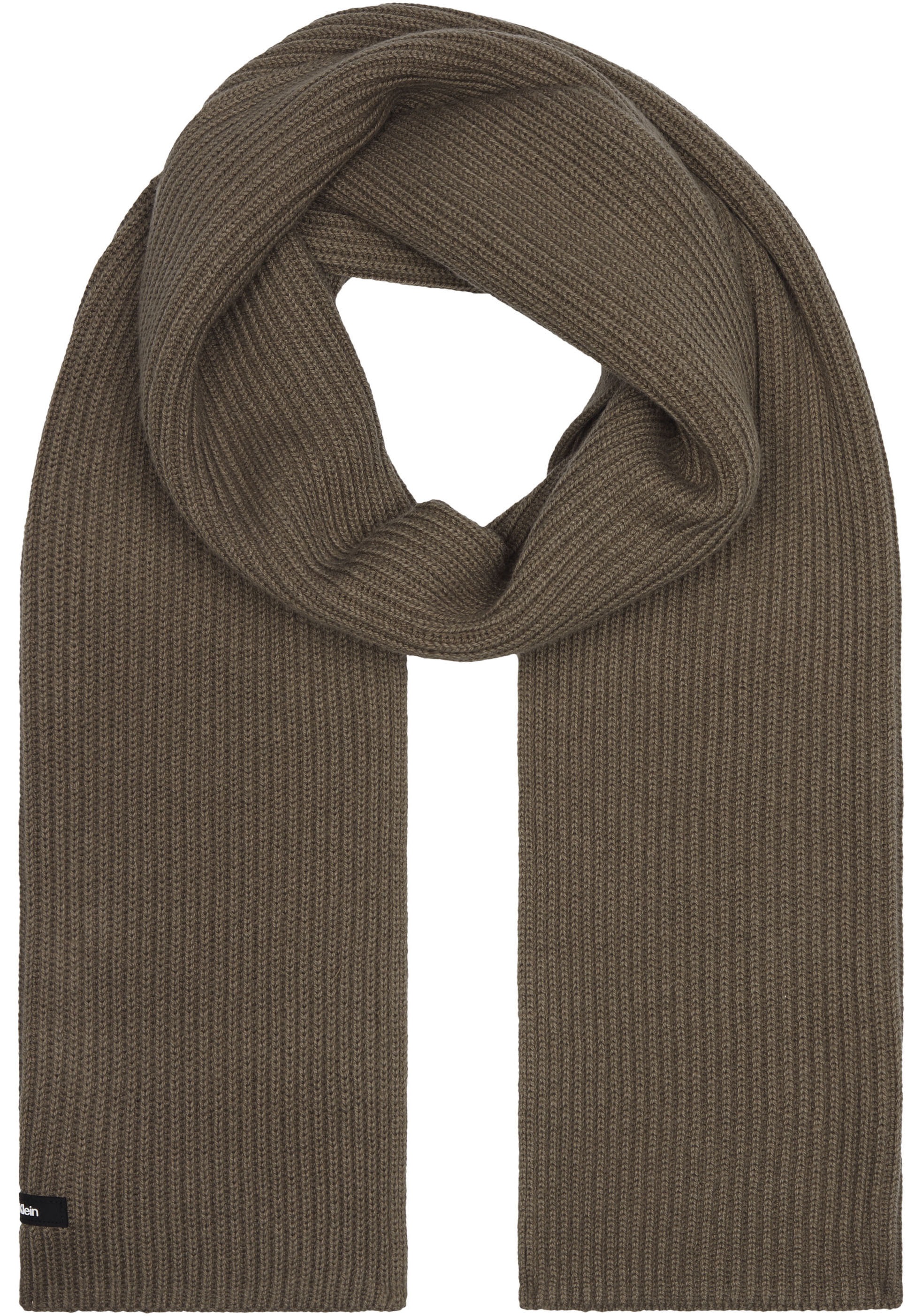 Calvin Klein Schal "CLASSIC COTTON RIB SCARF", mit Logopatch