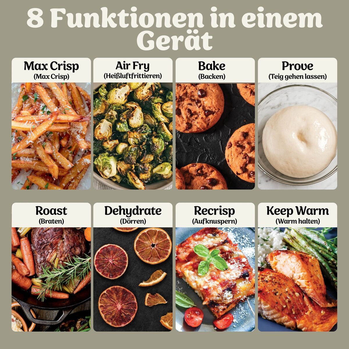 NINJA Heißluftfritteuse »DD102EUIV2 Ninja CRISPi DualZone Glas-Air-Fryer mit 8 Funktionen« 2860 W