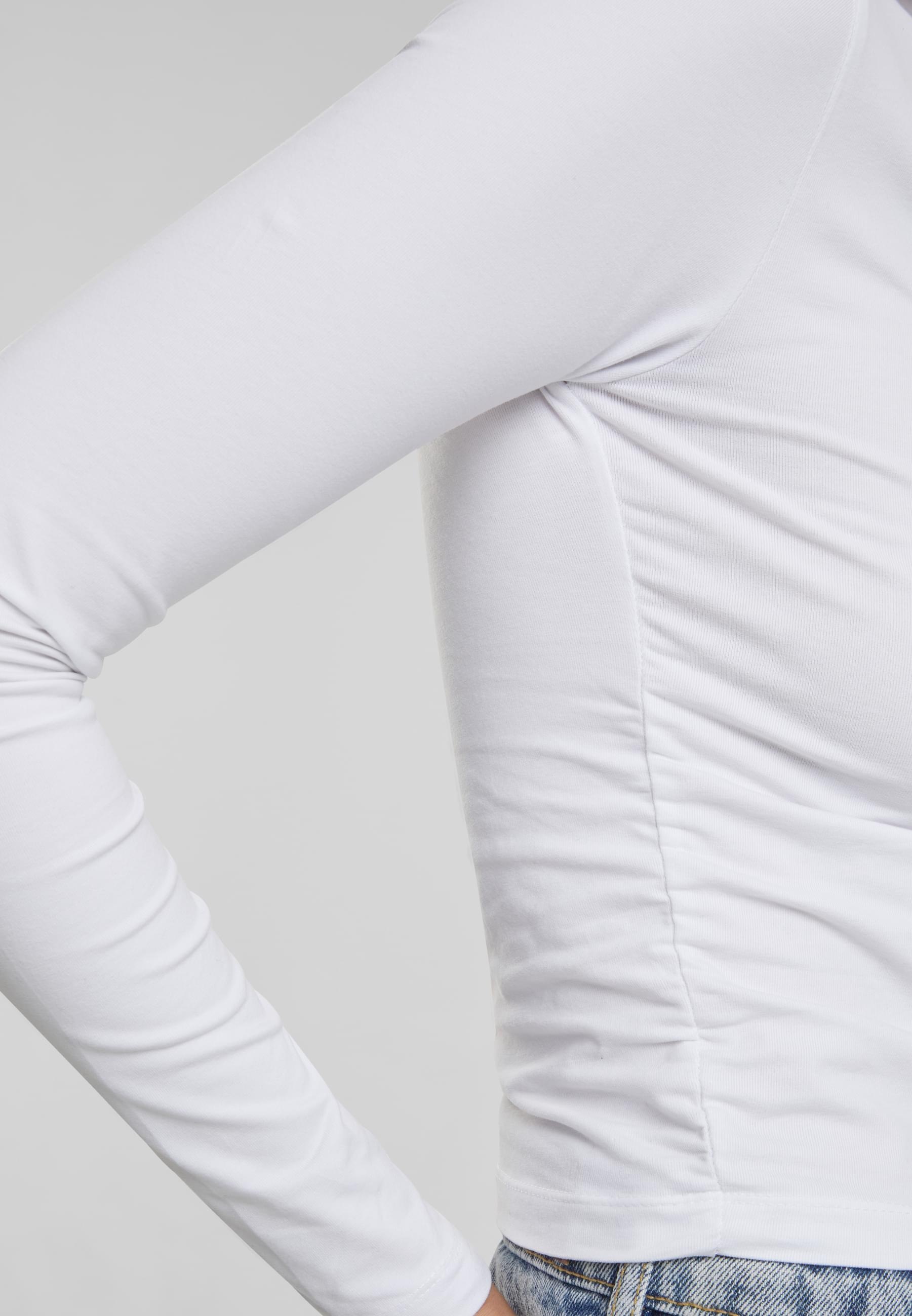 URBAN CLASSICS Longsleeve »Urban Classics Ladies Ruffled Super Slim Longsleeve«, (1 tlg.)