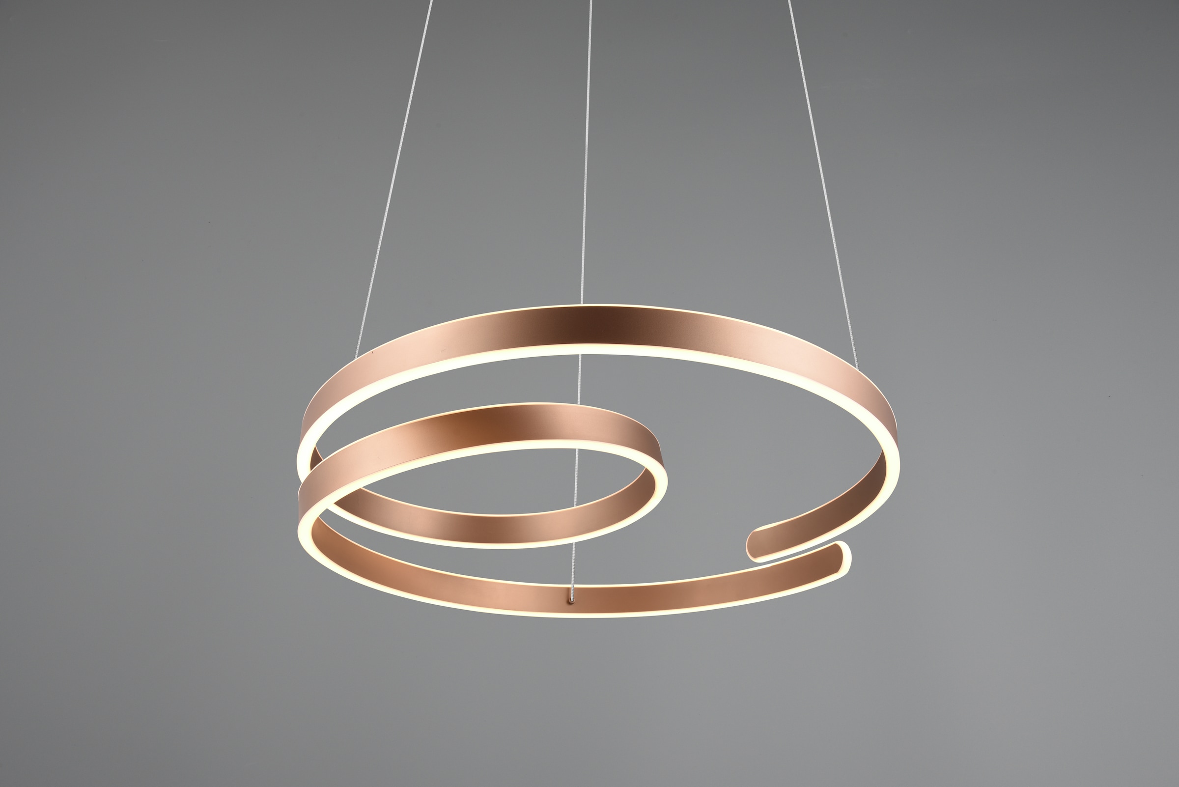 TRIO Leuchten LED Pendelleuchte »MARNIE, spiralförmige LED Hängelampe indirektes Licht warmweiß 3000K« LED-Board 1 Stk. Warmweiß 8000 Lumen höhenverstellbar 3 Stufen dimmbar Hängeleuchte Esszimmer