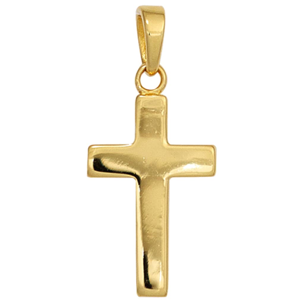 JOBO Kreuzanhänger »Anhänger Kreuz« 925 Silber vergoldet