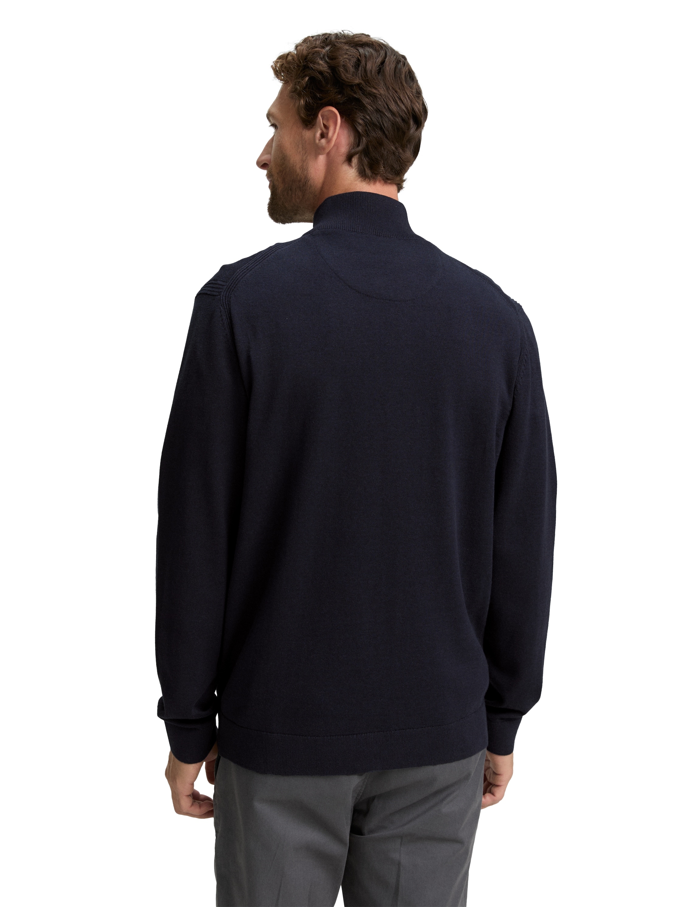 TOM TAILOR Strickjacke, mit Logo Stickerei